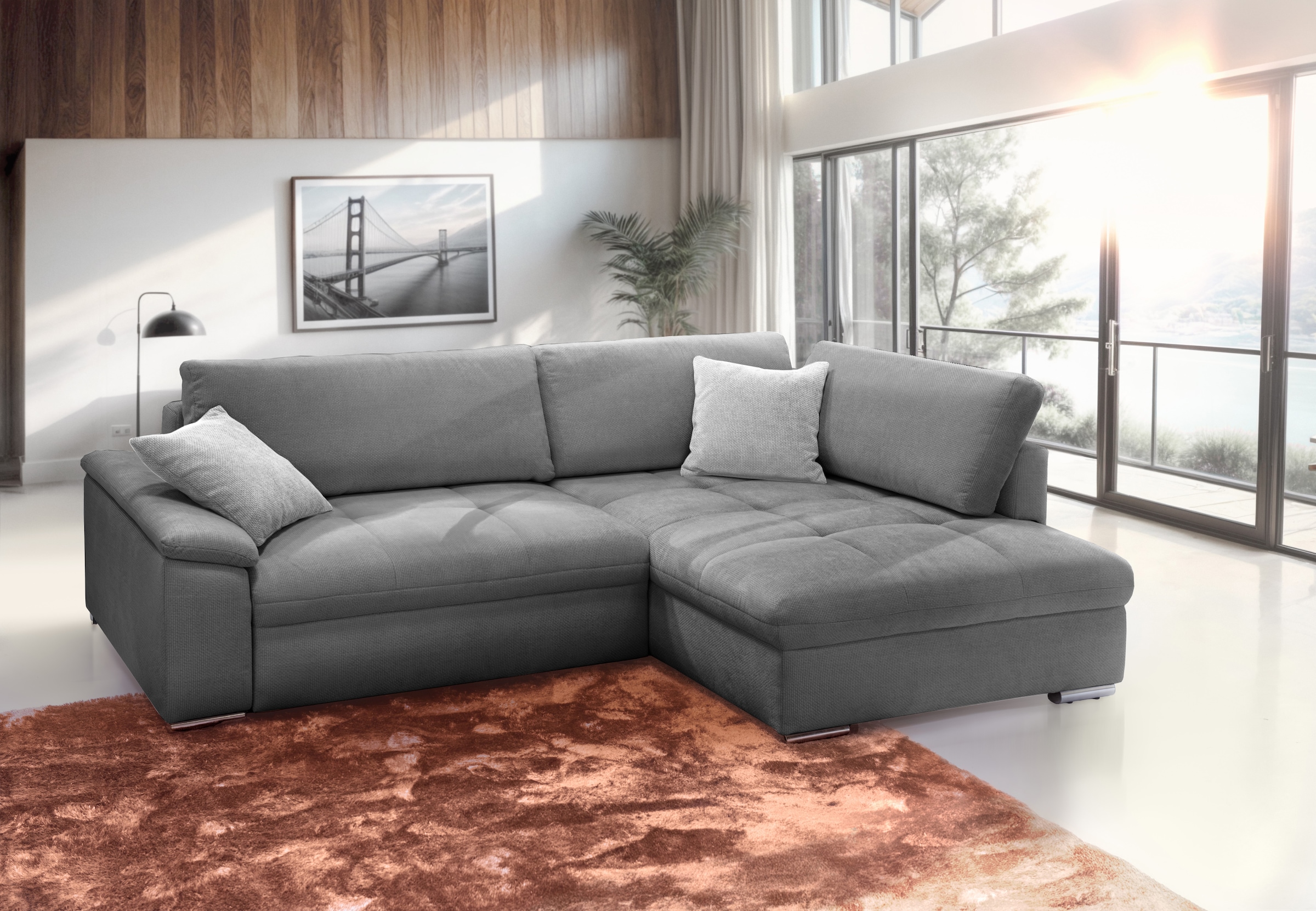 exxpo - sofa fashion Ecksofa »Casa Grande inkl. Bettfunktion, Bettkasten, OTTOs Choice, bequem«, L-Form, guter Sitzkomfort, große Liegefläche