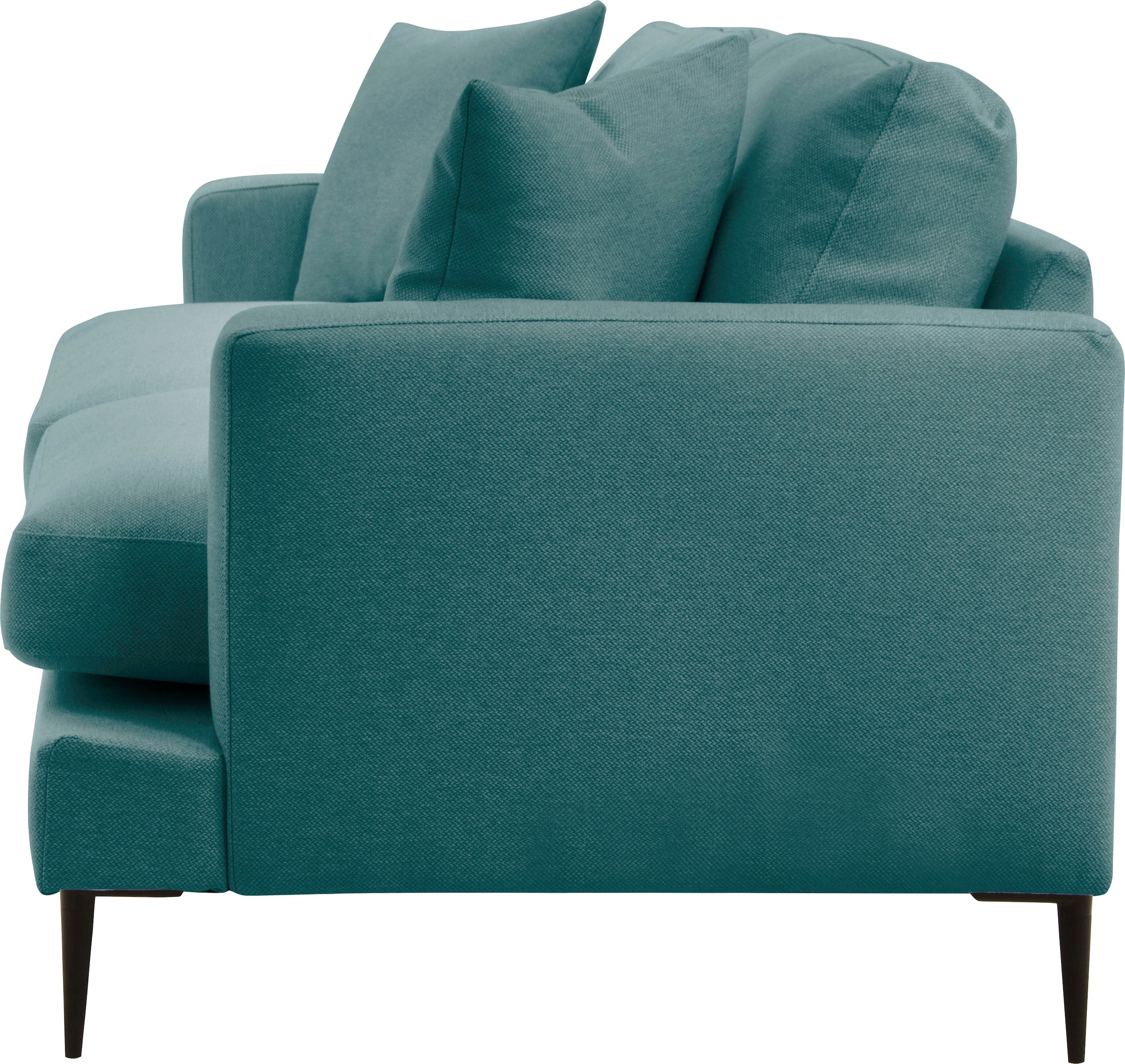 Leonique 2-Sitzer »Cozy elegantes Designsofa, Maße B/T/H: 151/97/80 cm«, mit losen Kissen und Metallbeinen