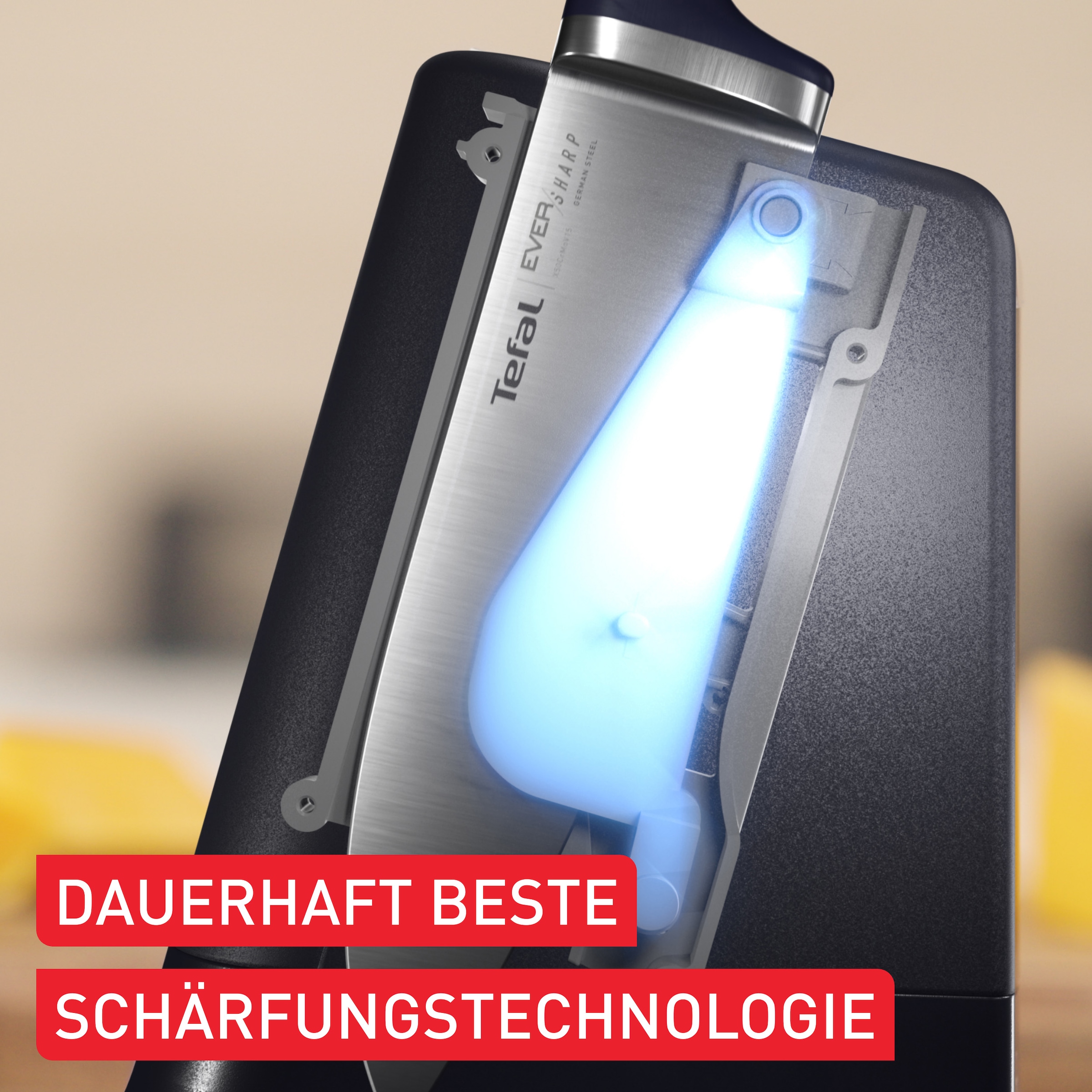 Tefal Messerblock »EverSharp Pro« 2 Stk. selbstschärfender Messerblock, Klinge aus deutschem Edelstahl