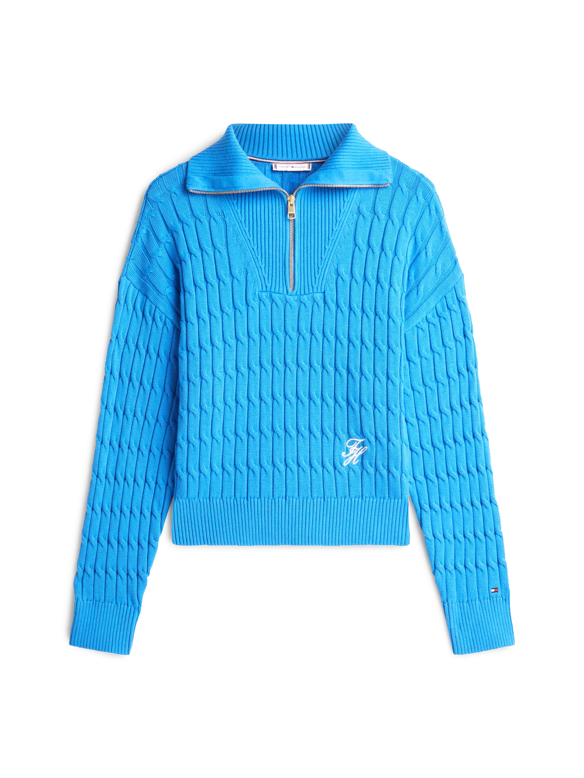 Tommy Hilfiger Troyer »CO CABLE MID GG 1/2 ZIP LS SWT« mit Zopfmuster