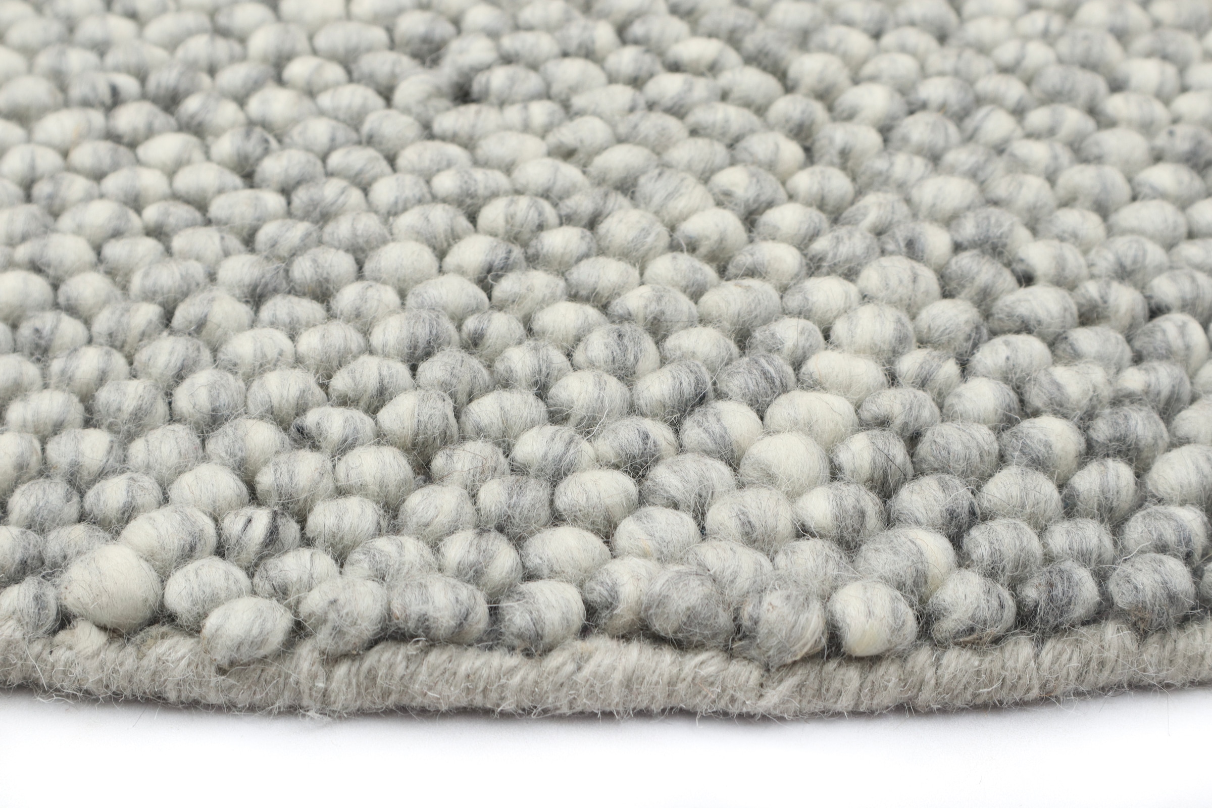 my home Wollteppich »Wolly« rund 14 mm Höhe Wolle, handgewebt, Handweb Teppiche, Wohnzimmer, Schlafzimmer
