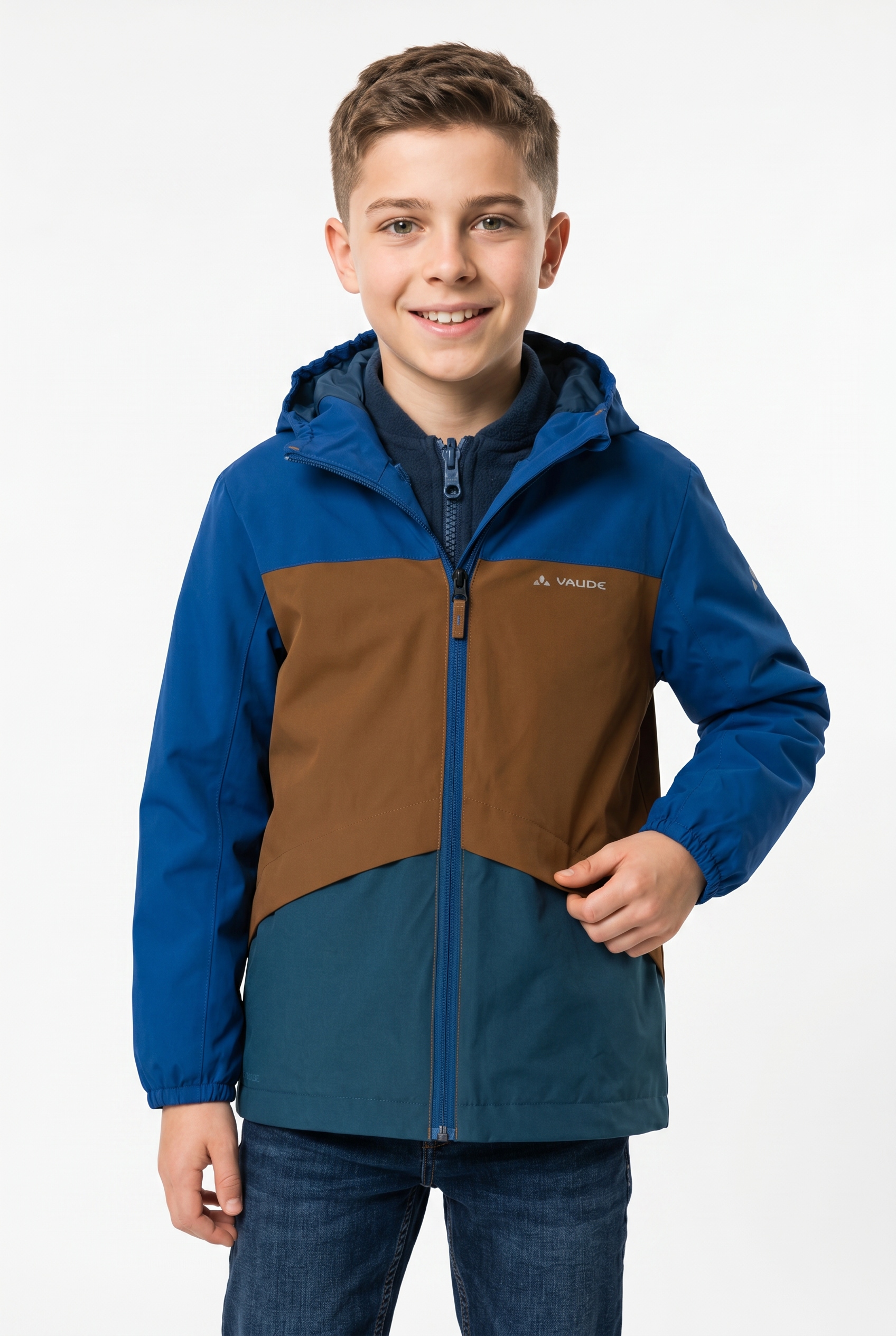 VAUDE 3-in-1-Funktionsjacke »KIDS ESCAPE 3IN1 JACKET« 2 Stk. tlg. mit Kapuze wasserdicht, winddicht, mit Fleece-Innenjacke, mit Außentaschen