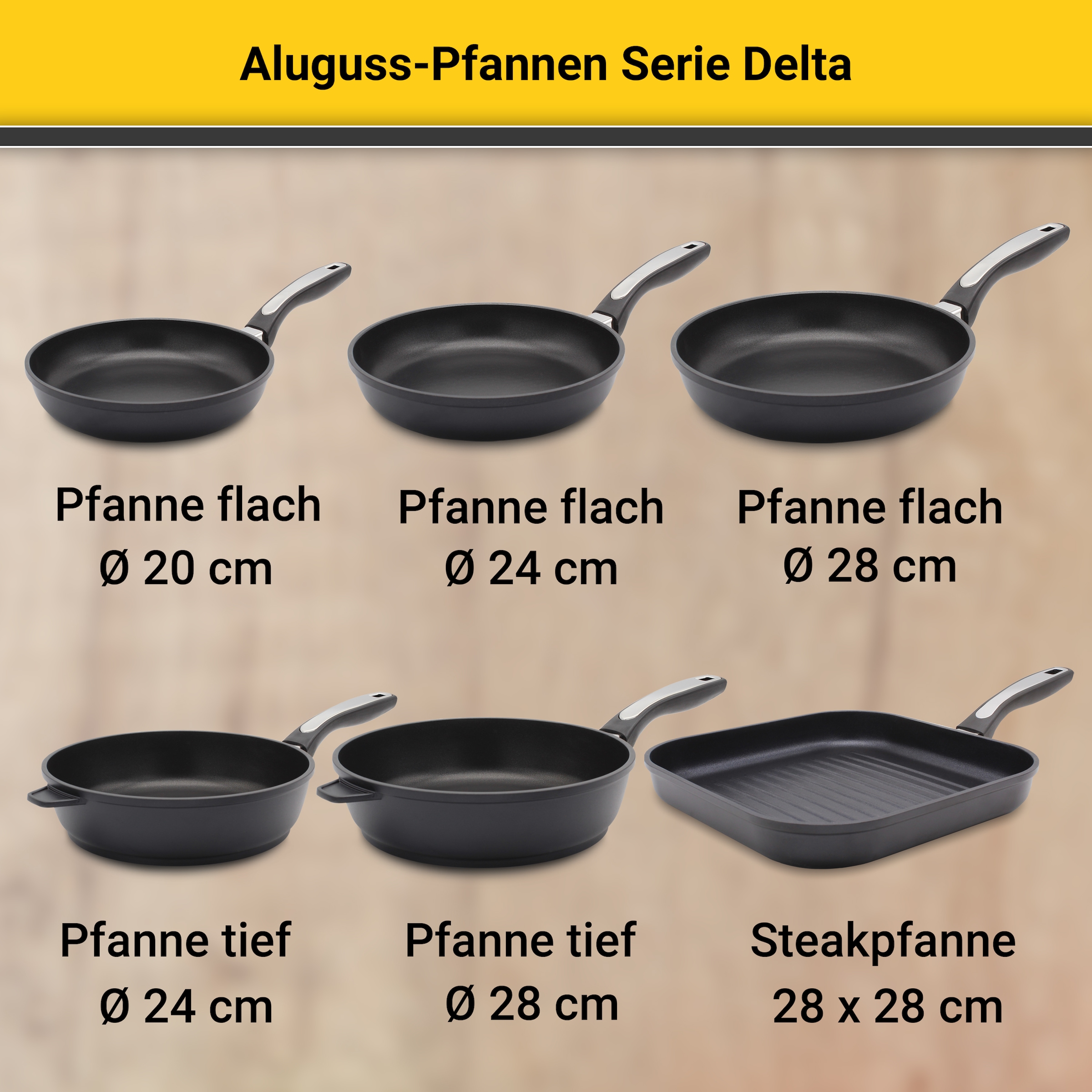 Krüger Topf-Set »Delta« Set, 7 Stk. tlg. Aluminiumguss