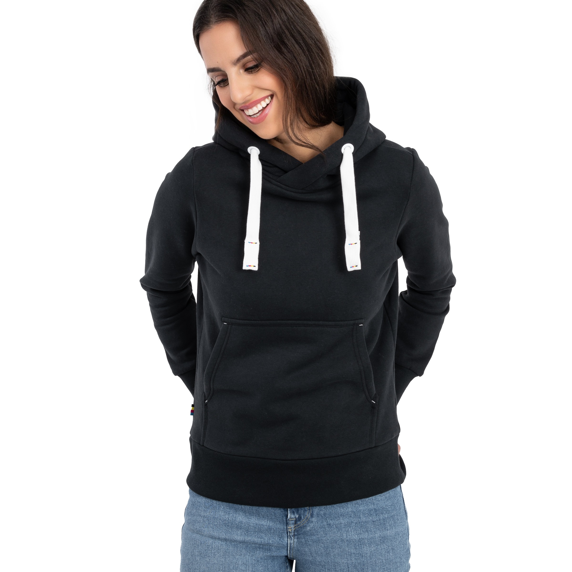 DEPROC Active Kapuzensweatshirt »HildaCMYK II WOMEN«, weiche Fleecejacke mit Kängurutasche