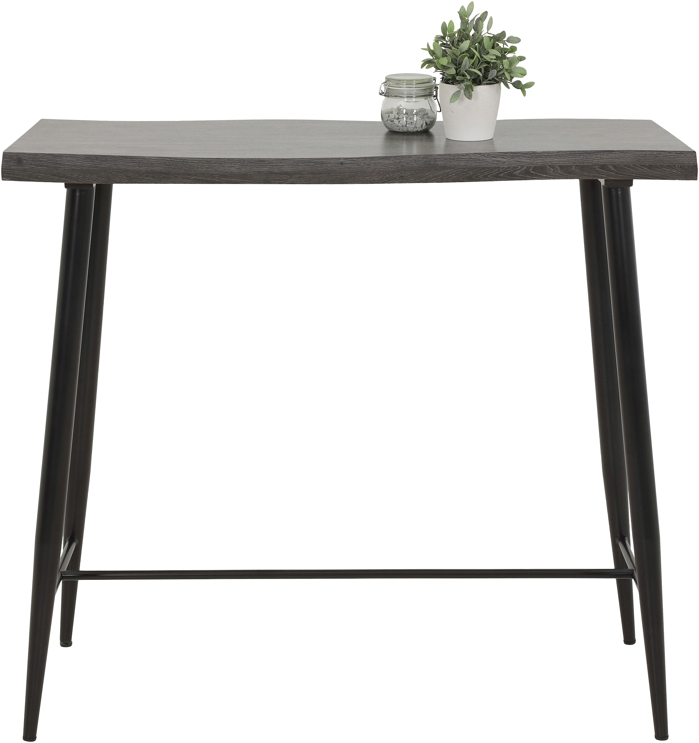 HELA Bartisch »GABI«, Baumkantentisch, 120 cm Breite, Industrial Design, Wildeiche oder Grau