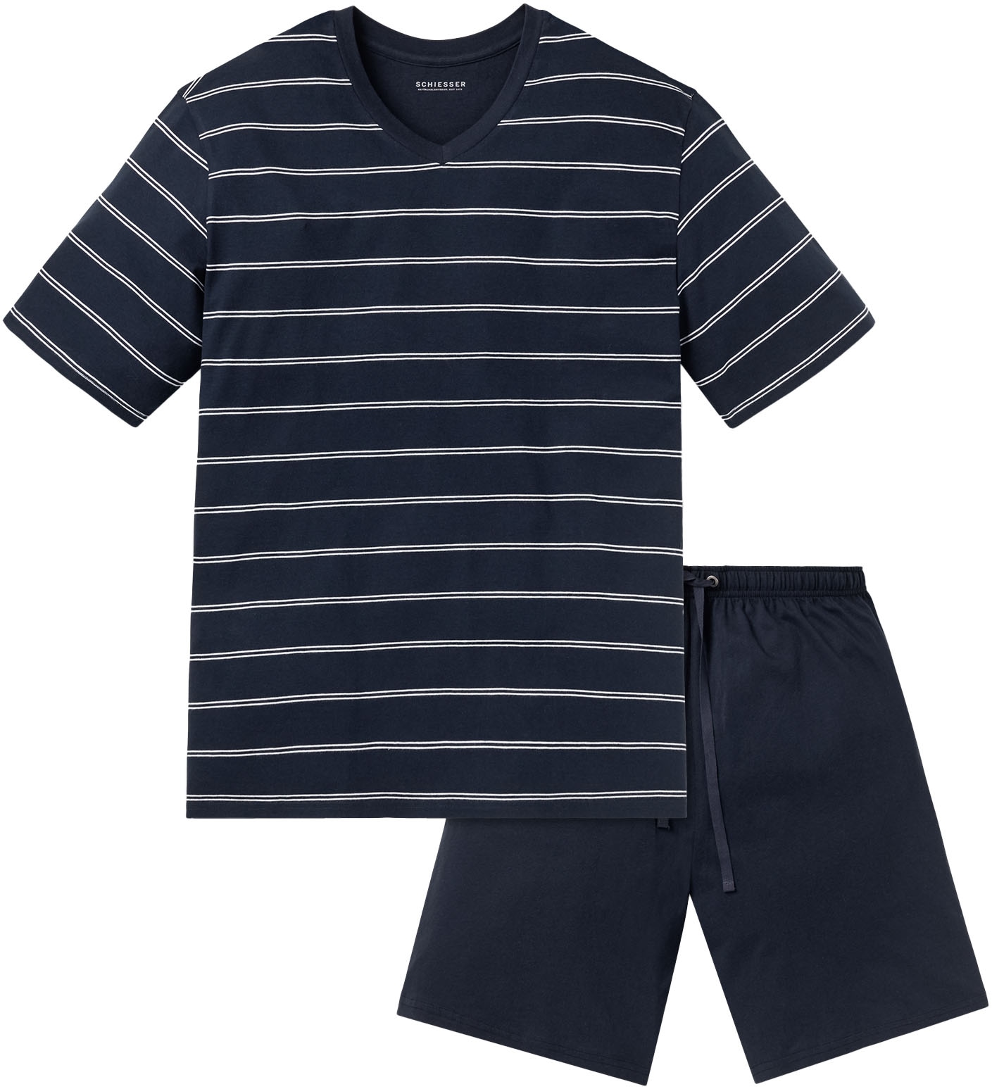 Schiesser Shorty »"Dark Sapphire"«, (2 tlg.), mit schönem Streifendesign