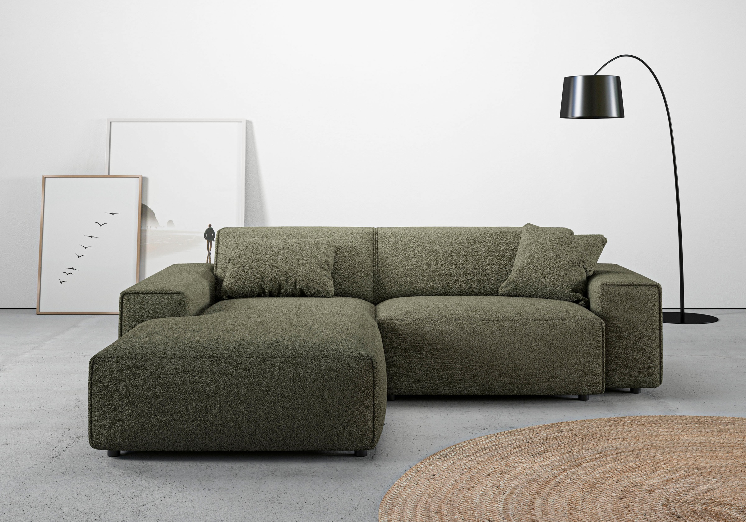andas Ecksofa »Glimminge L-Form auch in Breitcord, Feincord + Easy care-Bezug,«, Breite 234, Zierkissen