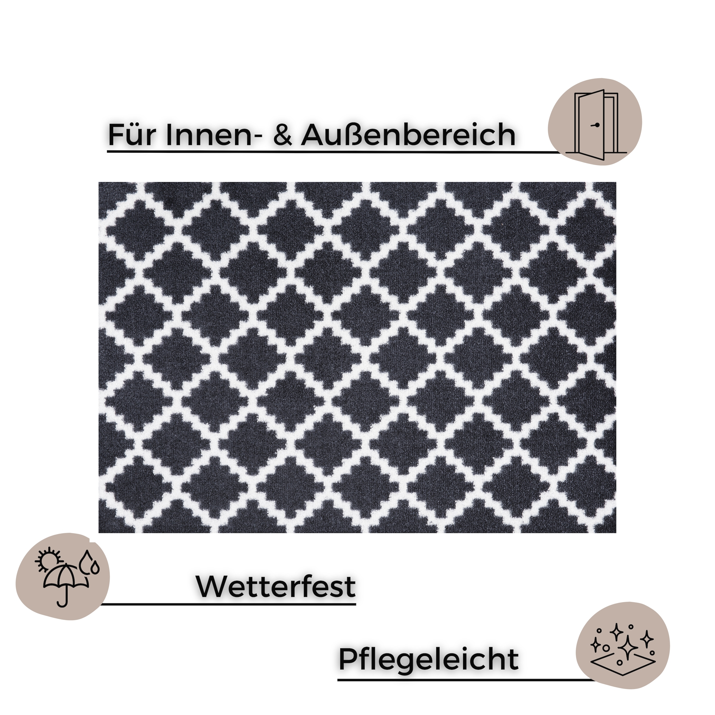 HANSE Home Fußmatte »Elegance, Türmatte«, rechteckig, 7 mm Höhe, Schmutzfangmatte, Innen und Außen, Rutschfest, Wetterfest, Türmatte