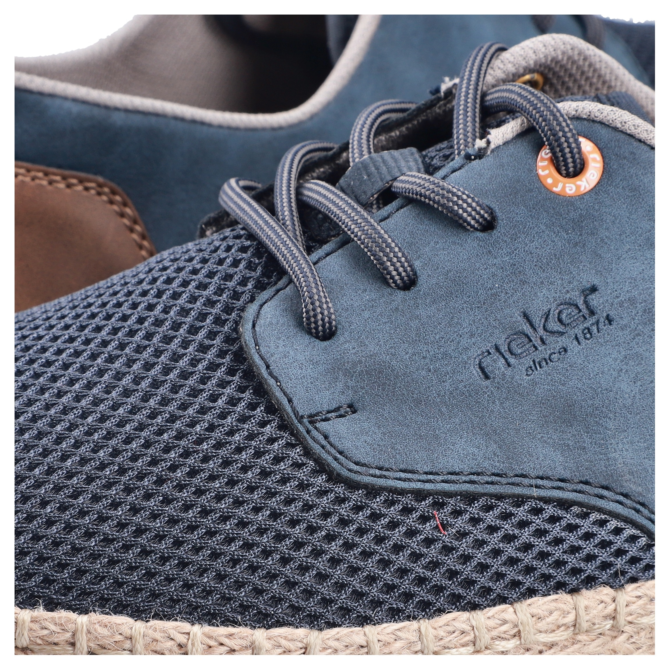 Rieker Schnürschuh  Halbschuh, Sneaker, Schnürer mit Bastumrahmung an der Laufsohle