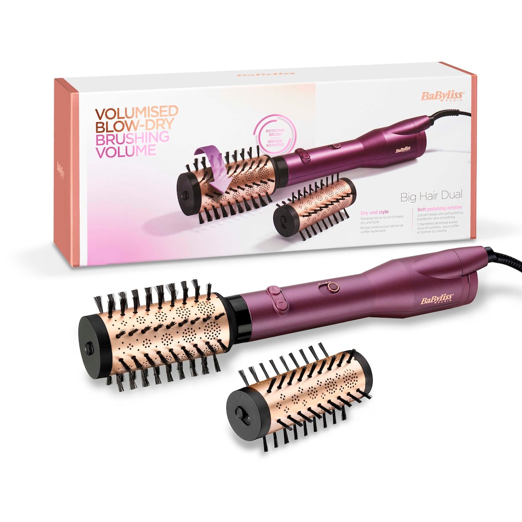 BaByliss Warmluftbürste »Big Hair Dual«, 2 Aufsätze}