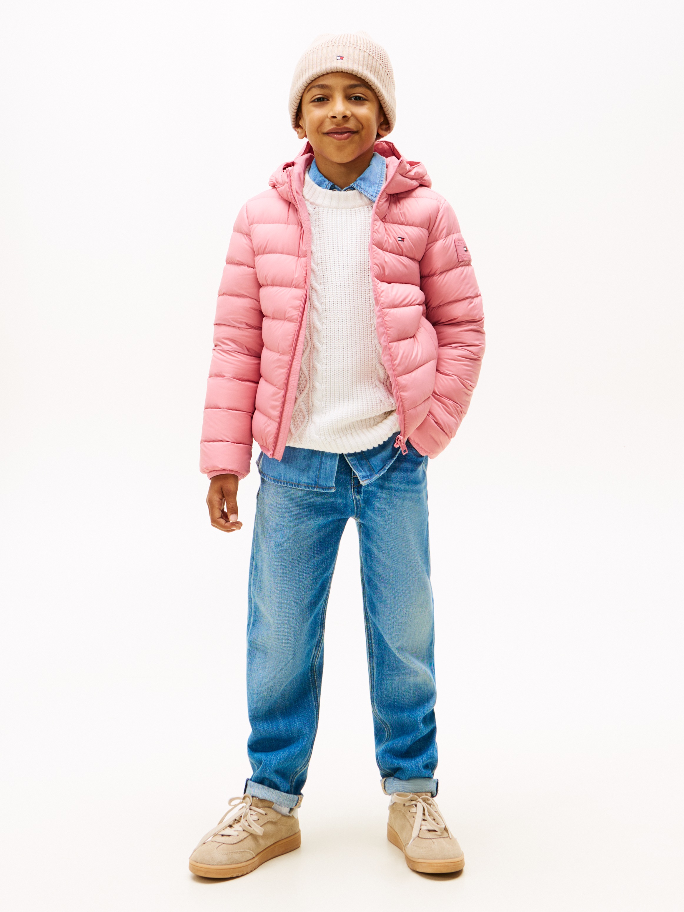 Tommy Hilfiger Steppjacke »U LIGHT DOWN HOODED JACKET«, mit Kapuze, Kinder bis 16 Jahre