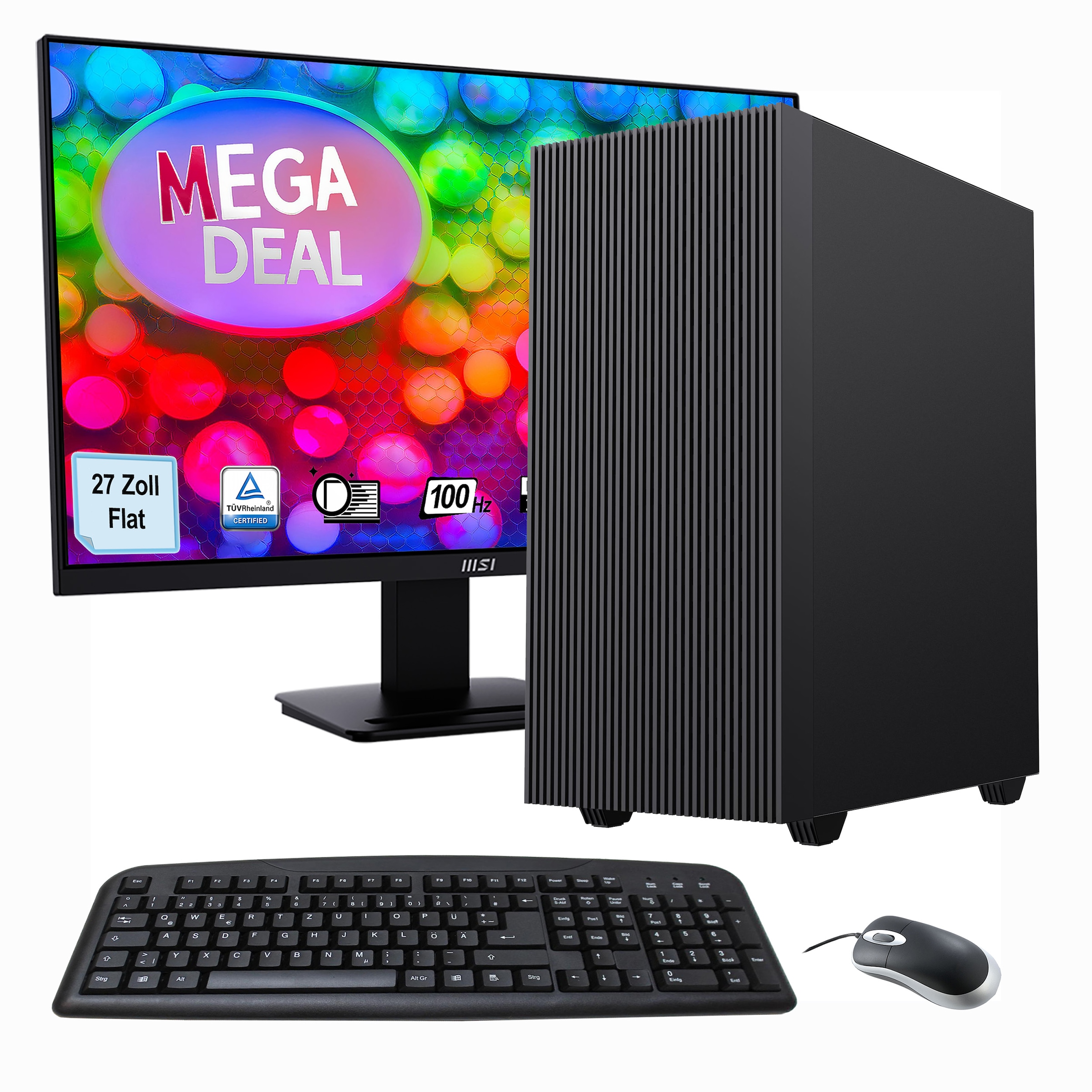 PC-Komplettsystem »MegaDeal Multimedia-PC-Set«, Windows 11 + MSI PRO MP273ADE Monitor,...