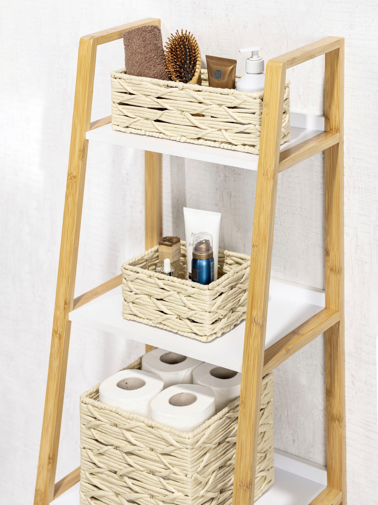 WENKO Badorganizer »Vabriano Lang«, aus hochwertigem Papier-Geflecht