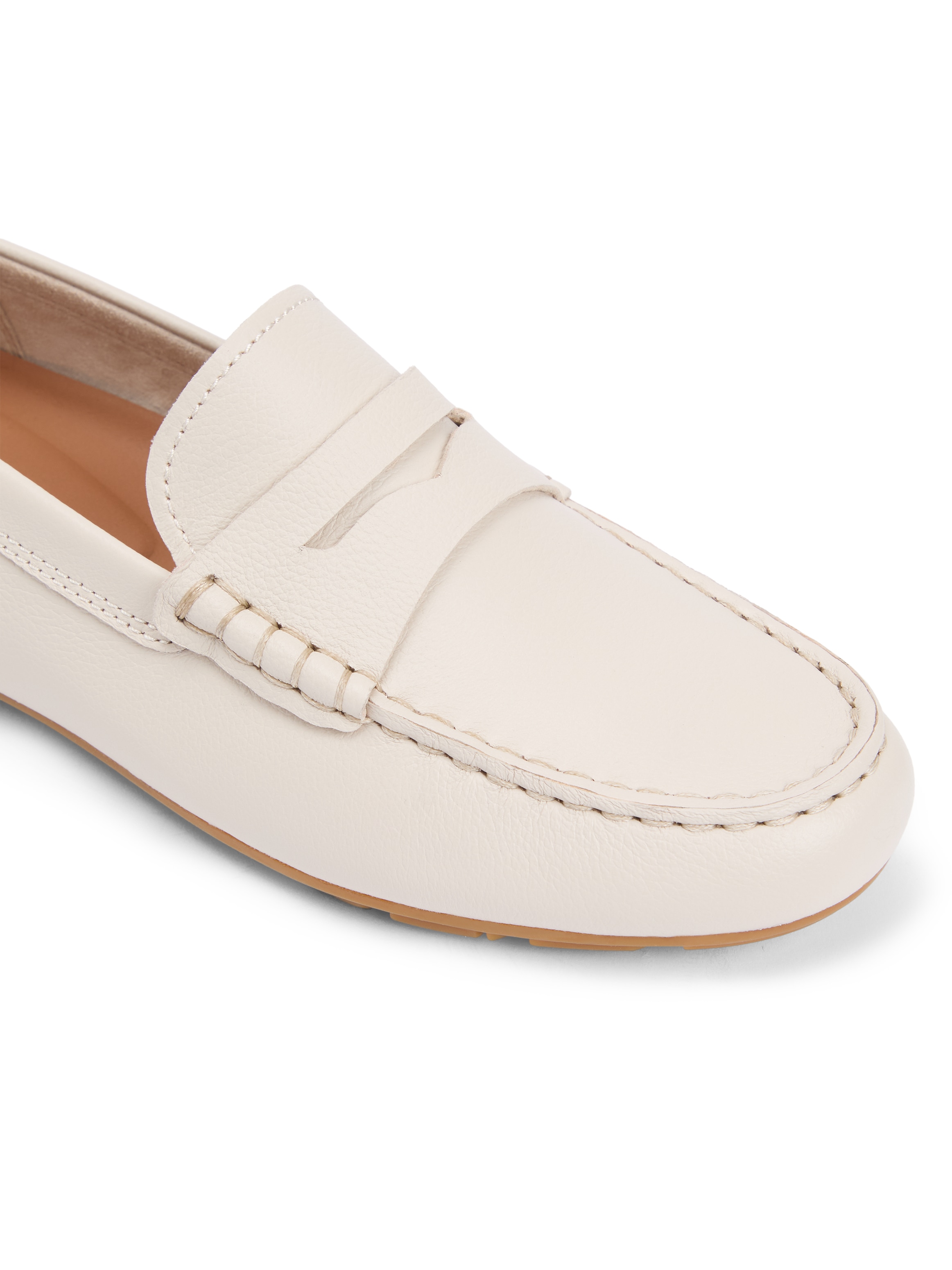 Tommy Hilfiger Slipper »FLAG LEATHER DRIVER LOAFER«  Halbschuh, Schlupfschuh mit modischer Ziersteppung