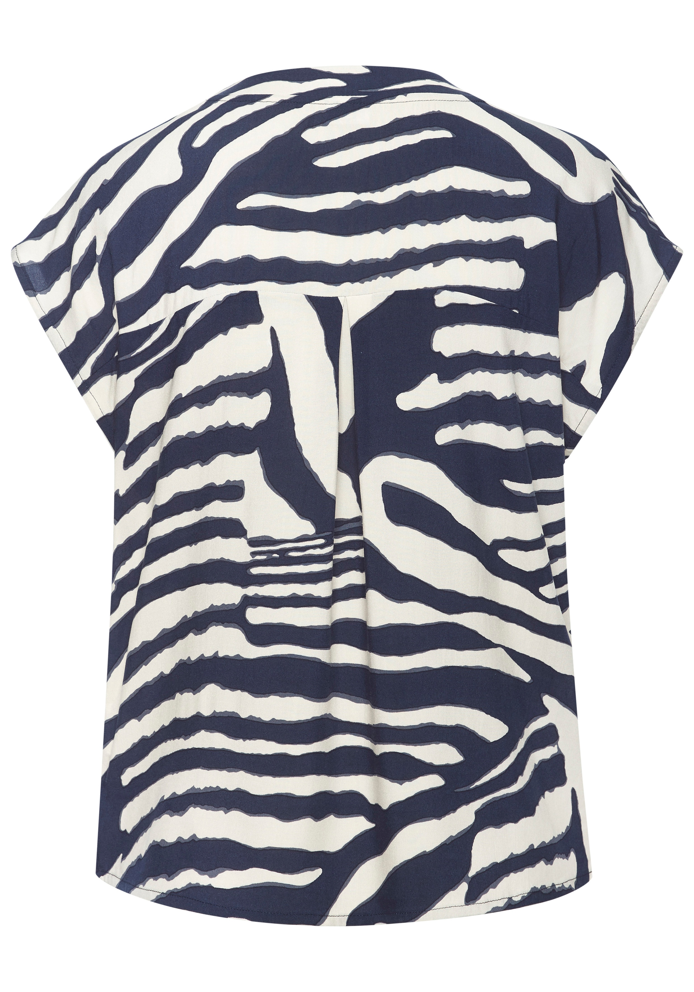 LASCANA Schlupfbluse mit Alloverprint und modischen Knöpfen, Kurzarmbluse, sommerlich