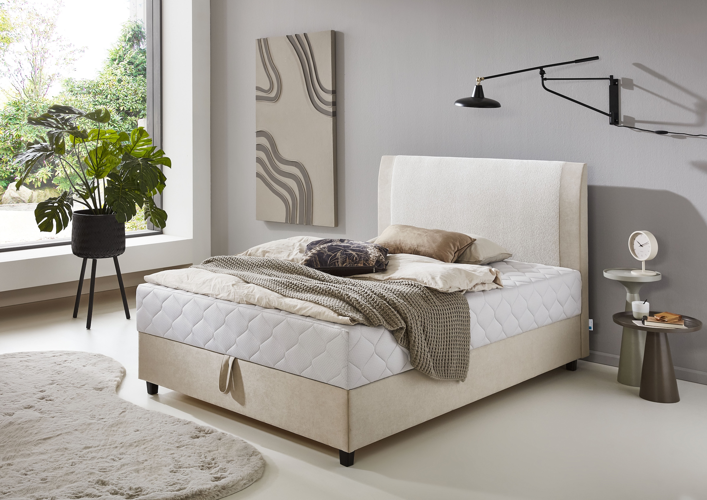 ATLANTIC home collection Boxbett »Borgholm« mit Taschen-Federkernmatratze, Bettkasten und Absetzung im Kopteil