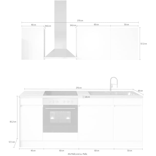 Hanseatic-E- Rechnung ohne Küche Geräte oder mit auf OPTIFIT »Safeli«, 210 cm, Breite bestellen wahlweise