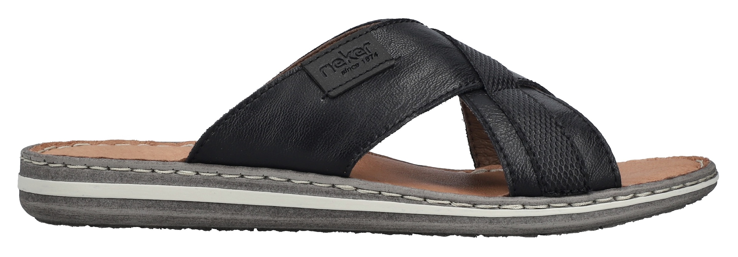 Rieker Pantolette, Sommerschuh, Strandschuh, Schlappen, Hausschuh mit Label