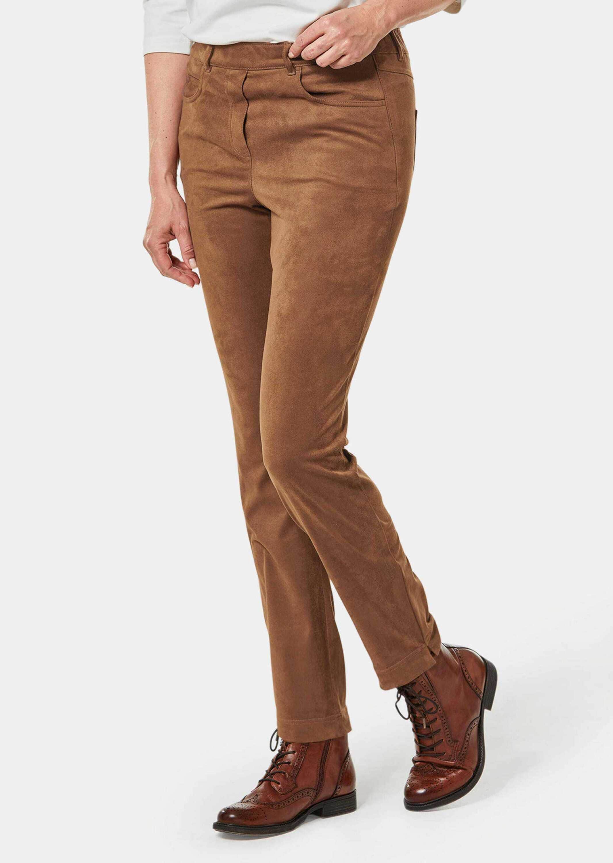 GOLDNER 2-in-1-Hose »Hose in Veloursleder-Optik Bi-elastische Hose in superweichem Veloursleder-Look«
