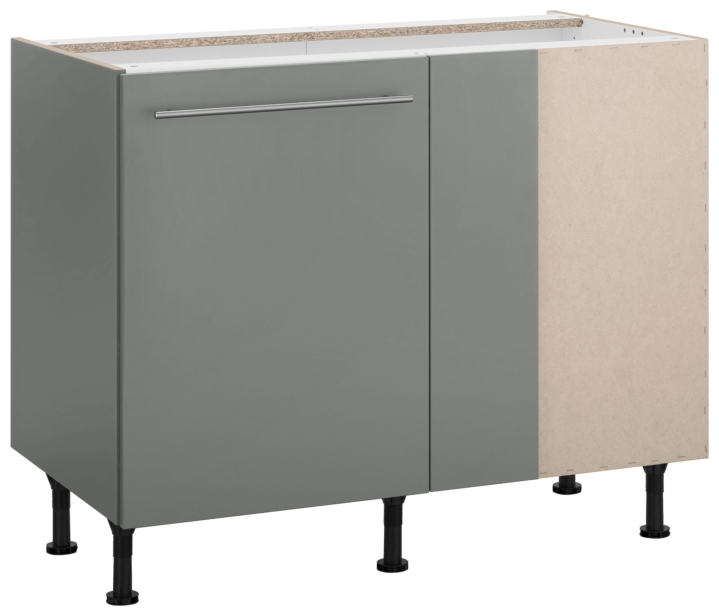 OPTIFIT Eckunterschrank »Bern«, 100 cm breit, mit 1 Tür mit höhenverstellbaren Füßen, mit Metallgriff