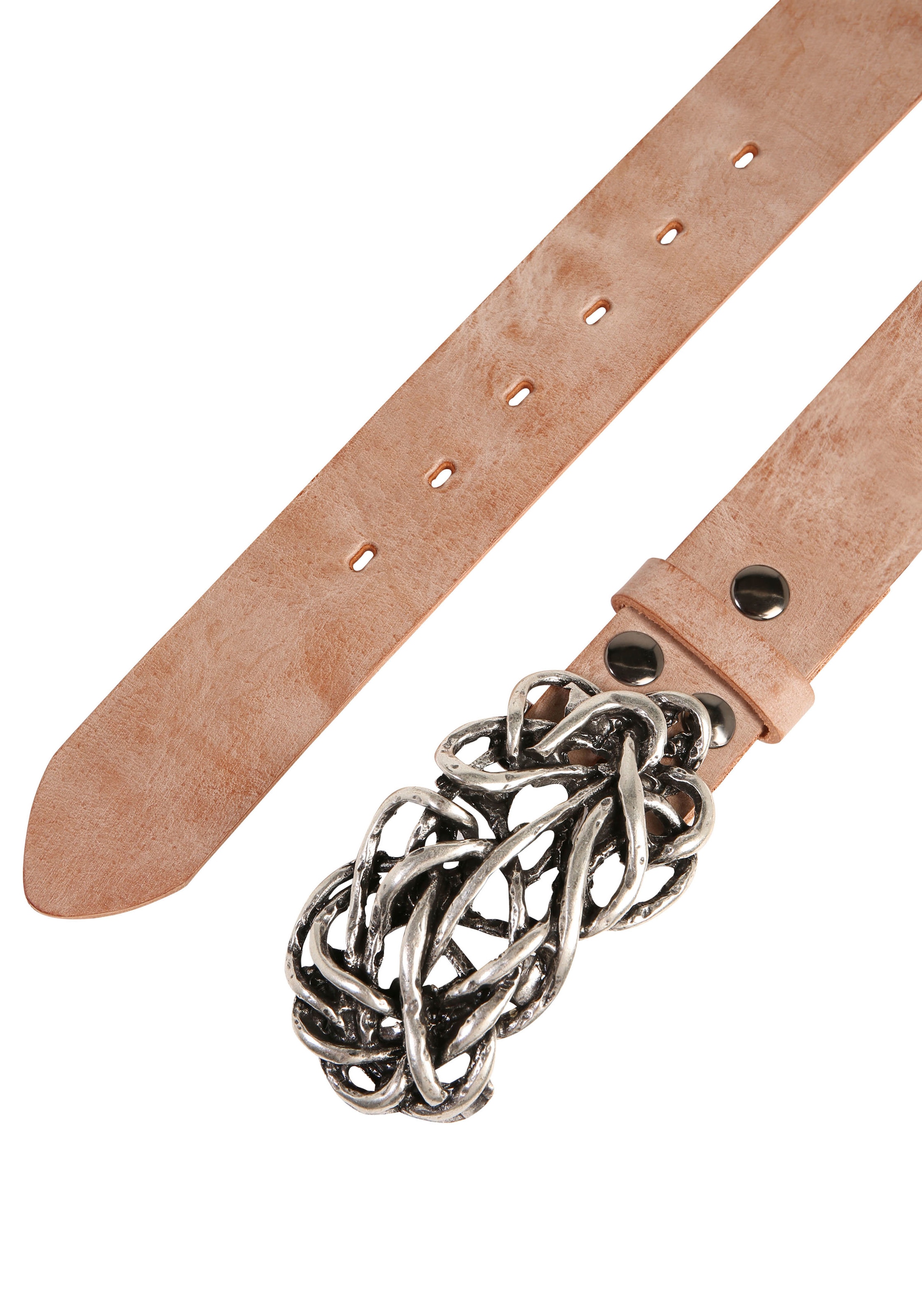 Rettungsring Gürtel Ledergürtel mit austauschbarer Schließe »Strohknoten«