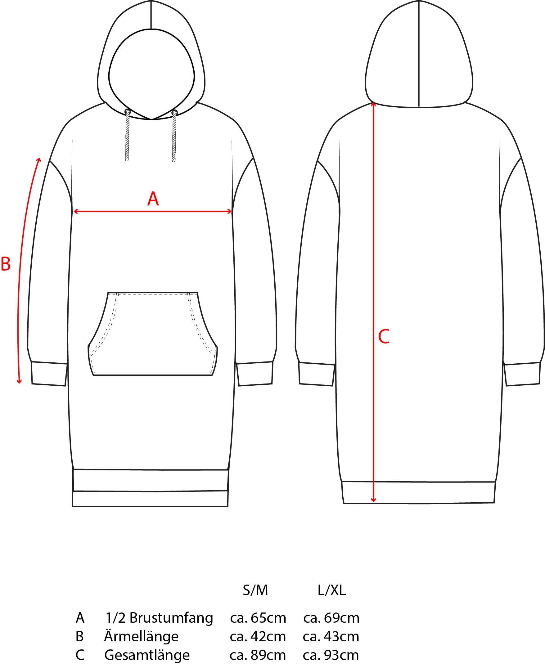 Zwillingsherz Sweatkleid »"Zuhause am Strand"« Kängurutasche mit Kapuze, Känguruhtasche, Pailletten, Neonstreifen, Seitenschlitze