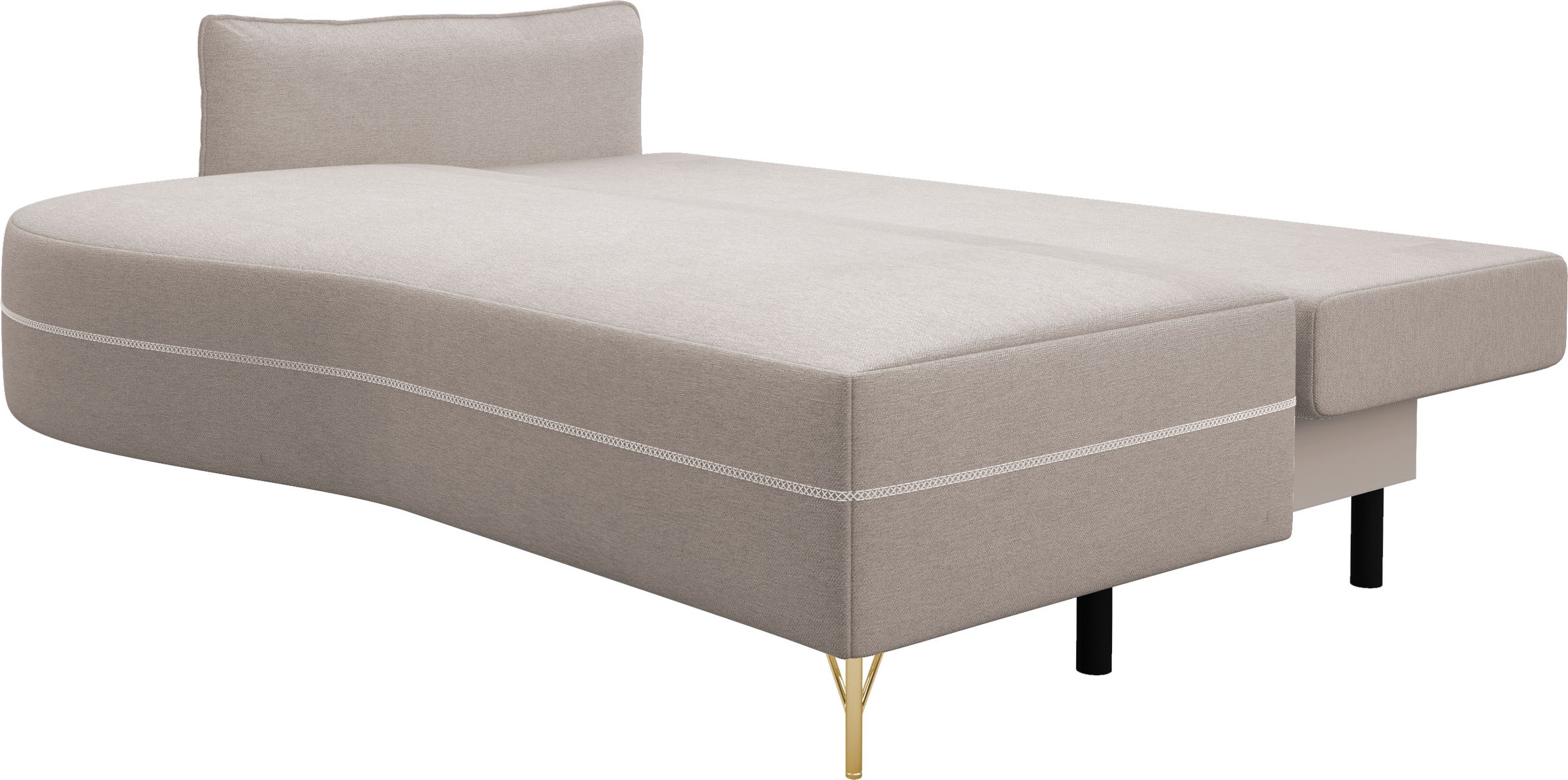 exxpo - sofa fashion Loungesofa »Ortis mit toller Kontrastnaht, Solitärmöbel, bequem, schmale Armlehne« Schlafsofa mit Bettfunktion und Bettkasten, komfortabler Federkern
