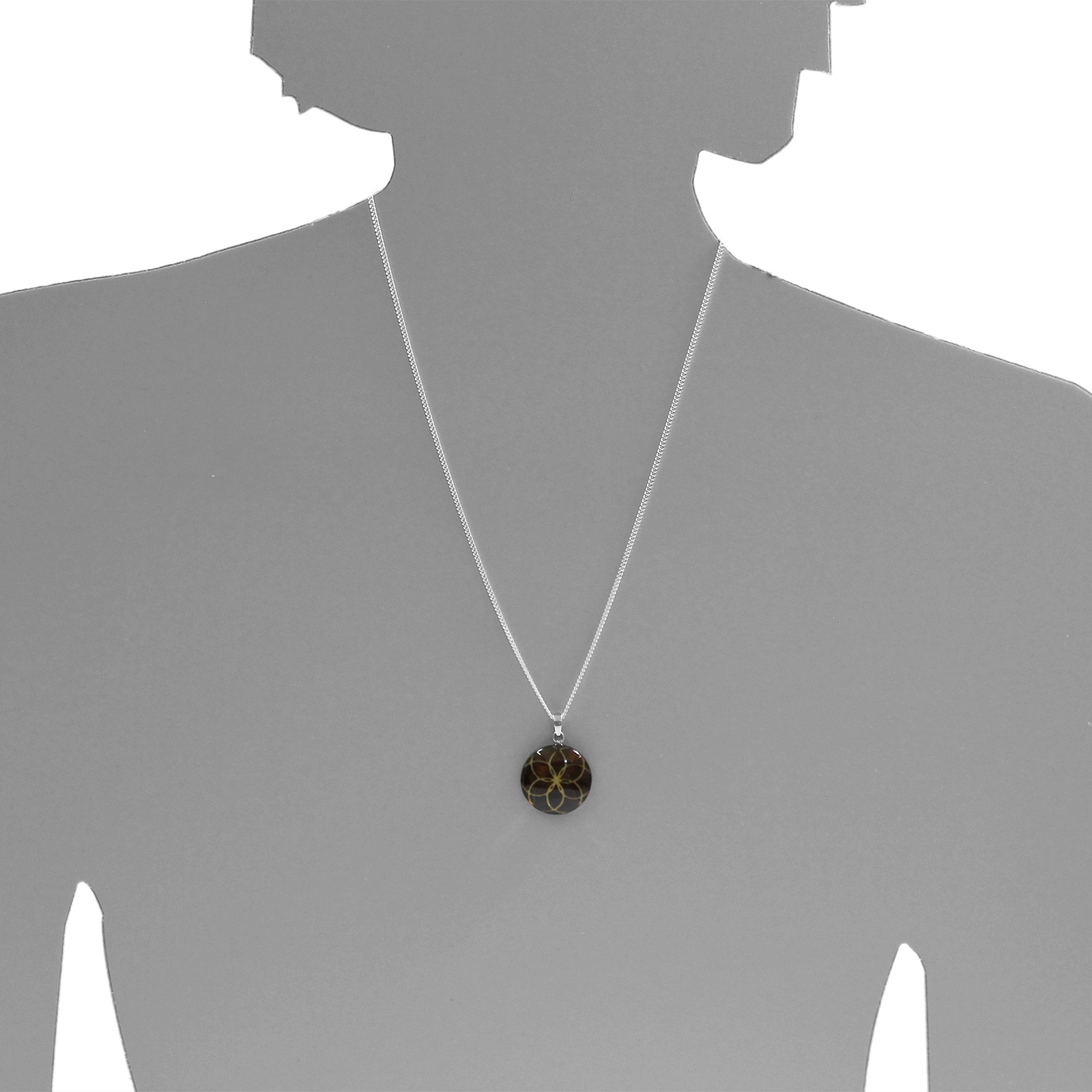 OSTSEE-SCHMUCK Kettenanhänger »- Blume - Silber 925/000 - Bernstein«