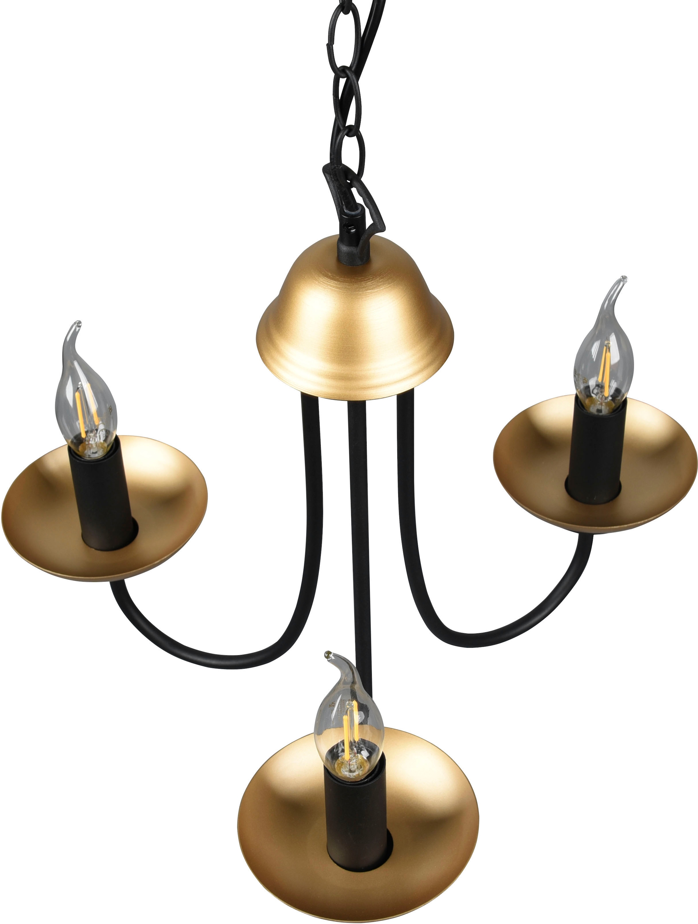 TRIO Leuchten Kronleuchter »Livia«, 3 flammig-flammig, Lüster 3-flammig in  schwarz-gold, exkl 3xE14 (max 28W), Höhe max 150cm online kaufen | mit 3  Jahren XXL Garantie