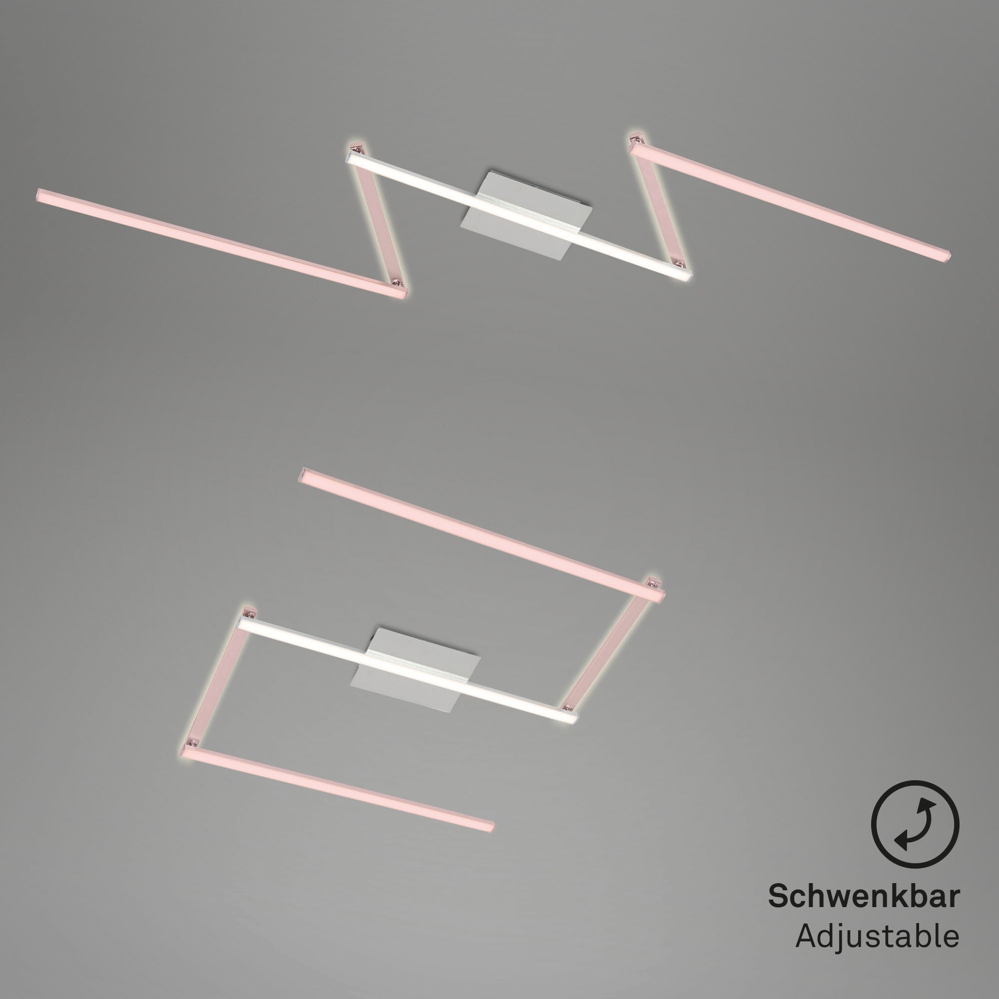Briloner Leuchten LED Deckenleuchte »3501018 STAFF«, Leuchtmittel LED-Board | LED fest integriert, Deckenlampe, 227,2x12x5cm, Alu-Chrom, 24W, Wohnzimmer, Schlafzimmer