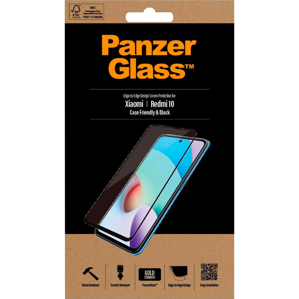 PanzerGlass Displayschutzglas »Xiaomi Redmi 10 (CaseFriendly, E2E)«, (1 St.)