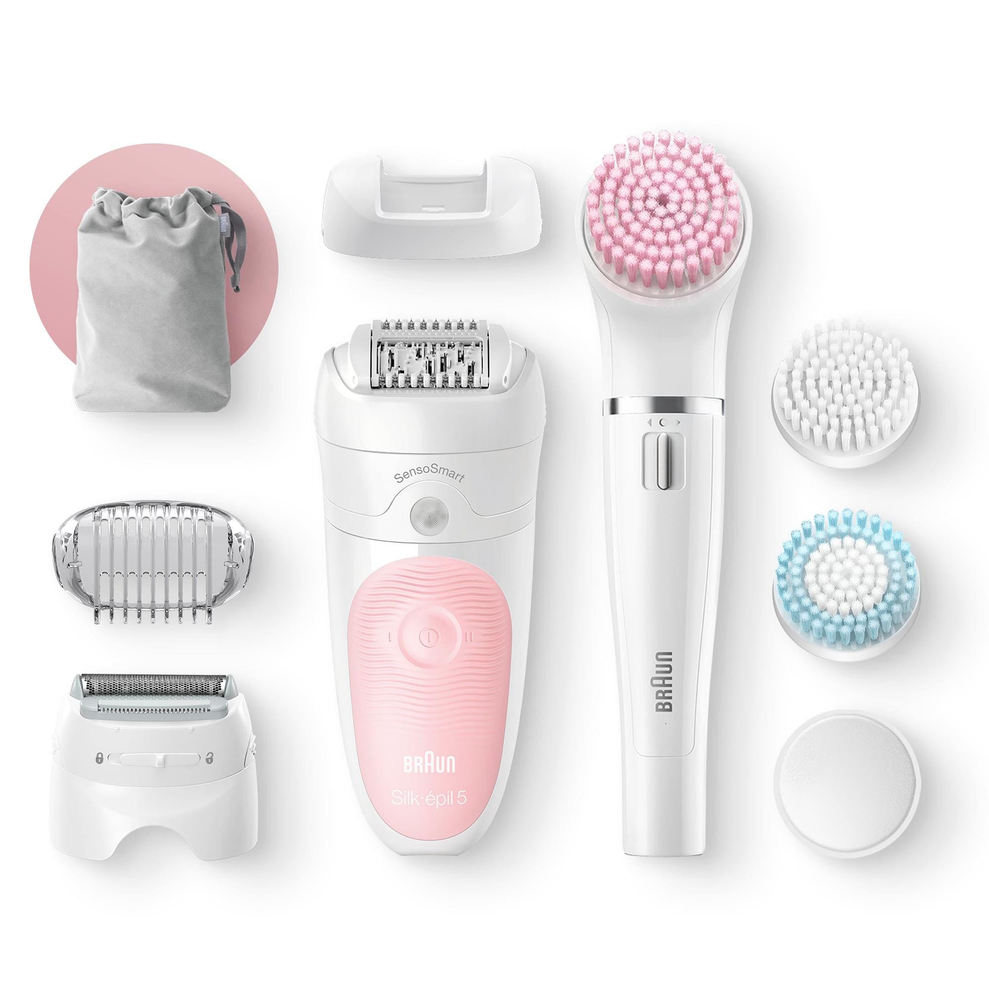 Braun Epilierer »Silk-épil Deluxe Beauty-Set 5-895«, 4 St. Aufsätze, Kabellose Wet&Dry Haarentfernung 6-in-1 Epilierer für Gesicht & Körper