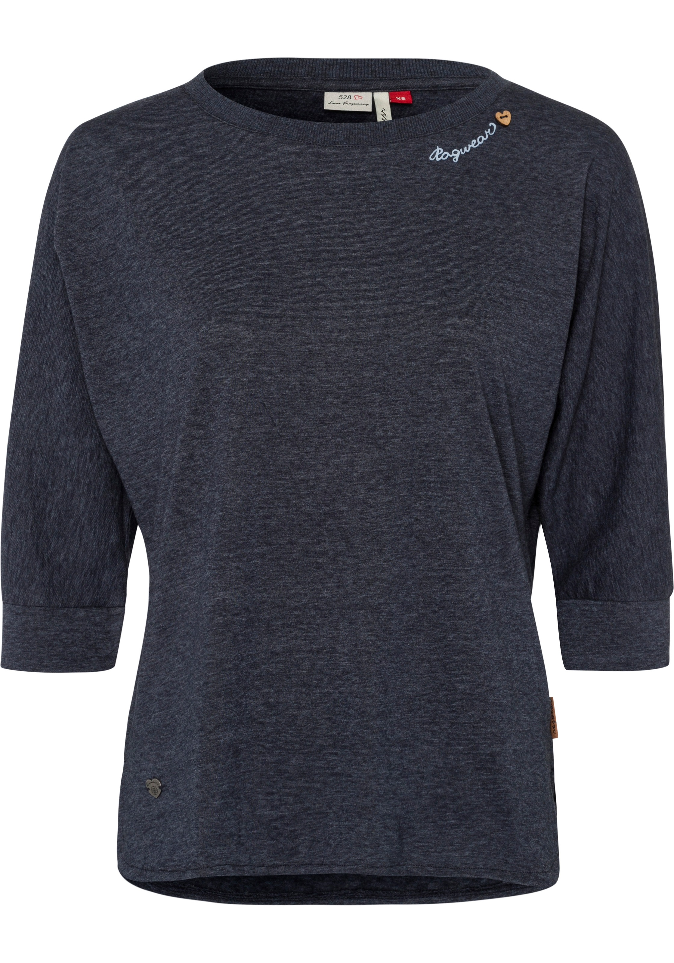 Ragwear T-Shirt »SHIMONA«, mit Herz-Design in Holzoptik bei ♕ natürlicher Zierknopfbesatz im