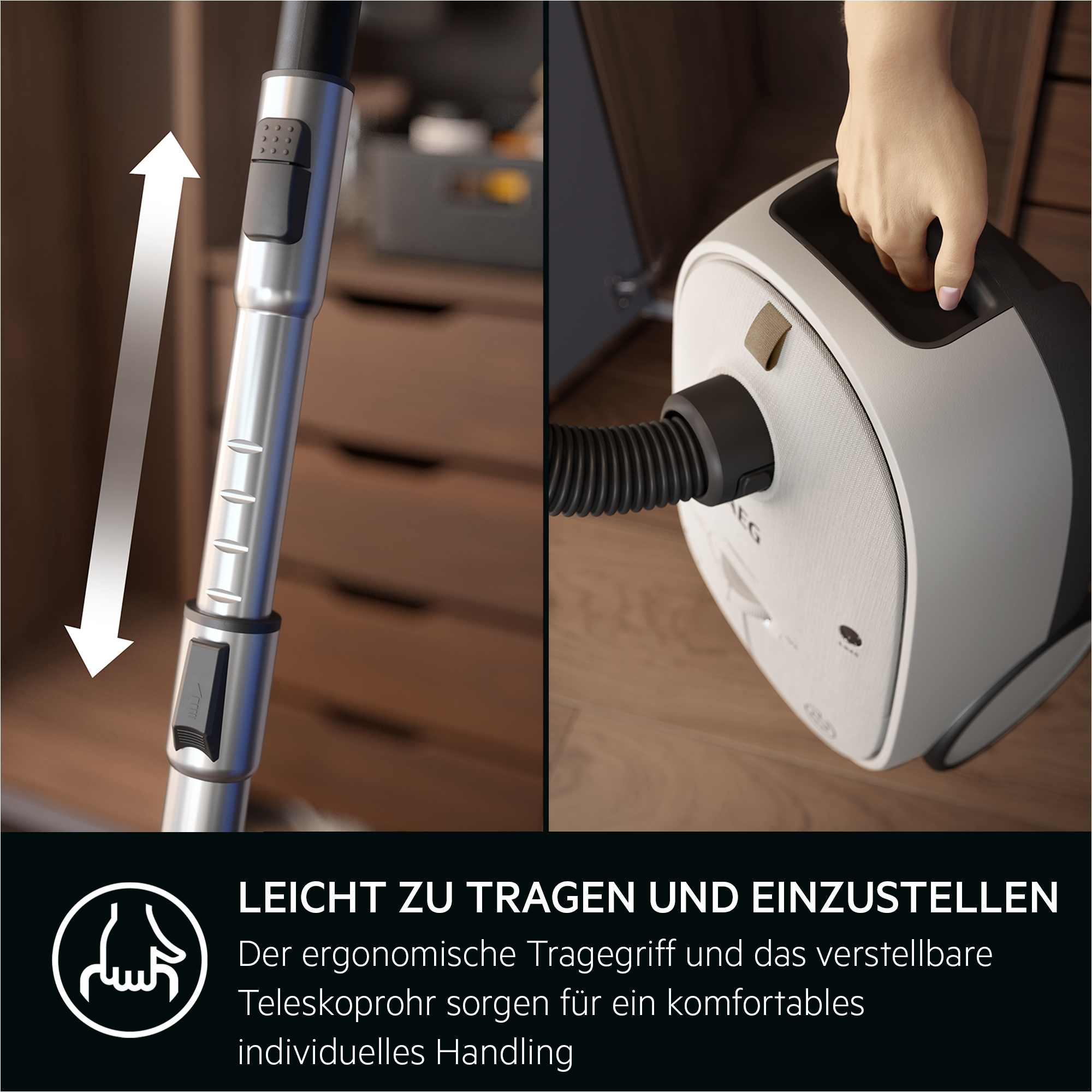 AEG Bodenstaubsauger »HYGIENIC 6000 (AB61H6SW)« 850 W mit Beutel hohe Saugleistung, inkl. Zusatzdüsen, 50 % Recyclingkunststoff