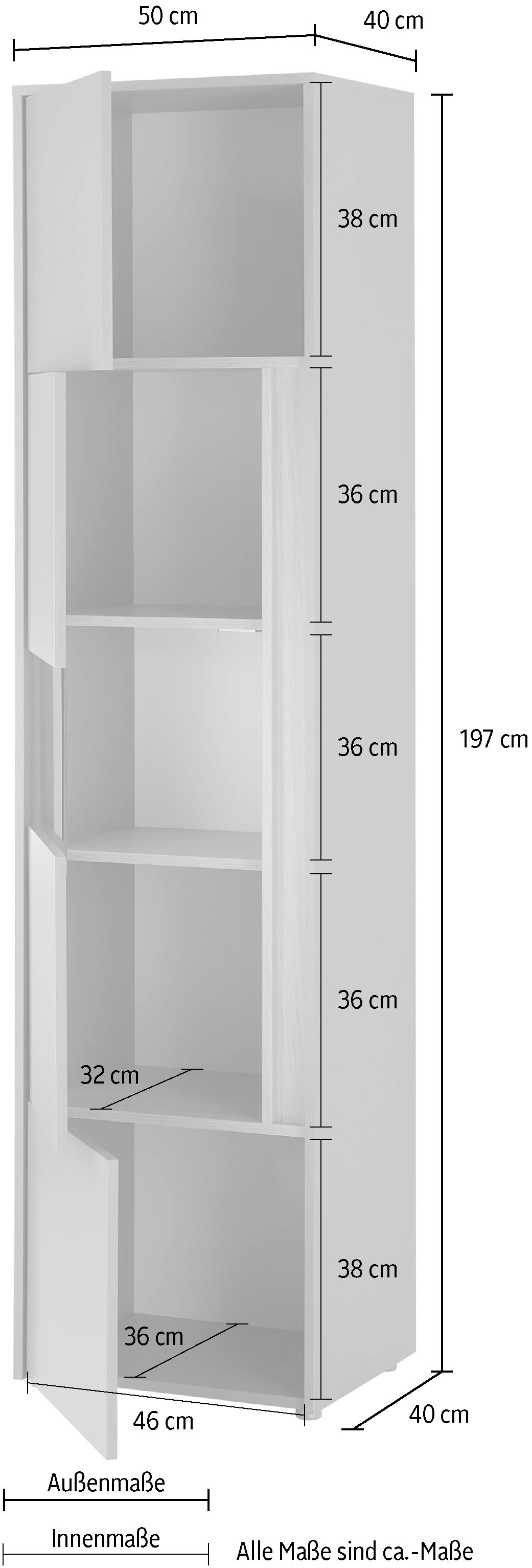 INOSIGN Vitrine »City/Giron, moderner Hochschrank, Glasvitrine«, zeitlos, modern, ausreichend Stauraum, vielseitig einsetzbar