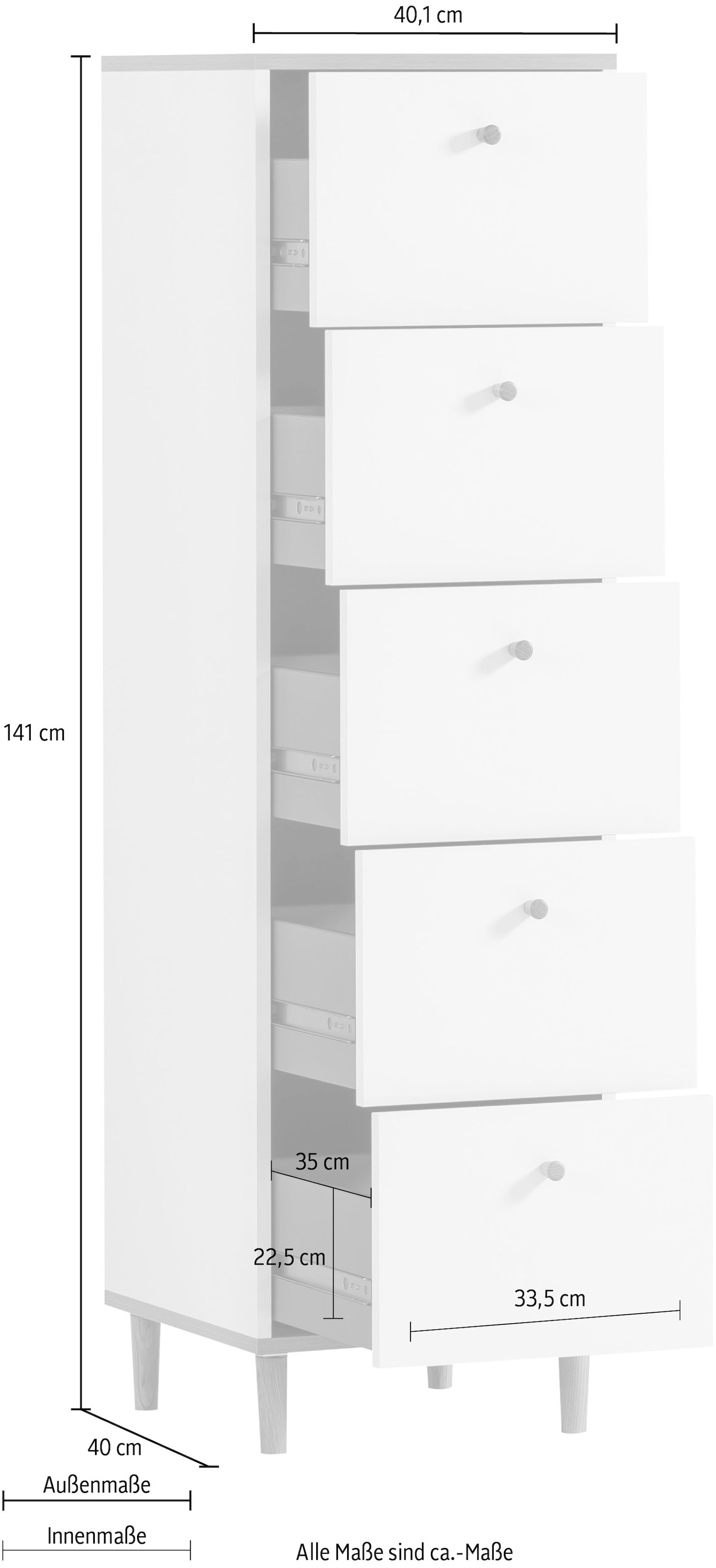 Schildmeyer Kommode »Hilda« 5 Schubladen