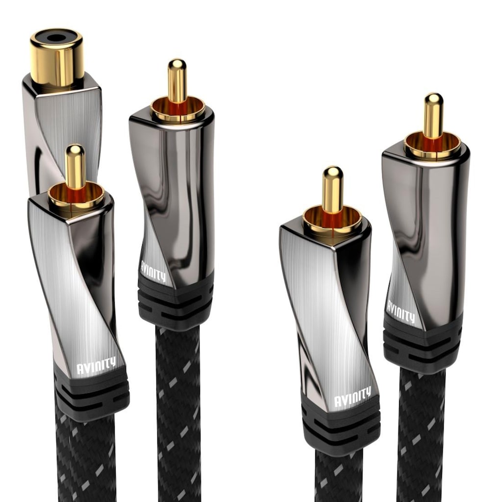 AVINITY Audio-Kabel »Subwoofer-Kabel + Adapter, 8 m Cinch-Kuppl.-2 Cinch-Stecker«, Cinch, 80 cm