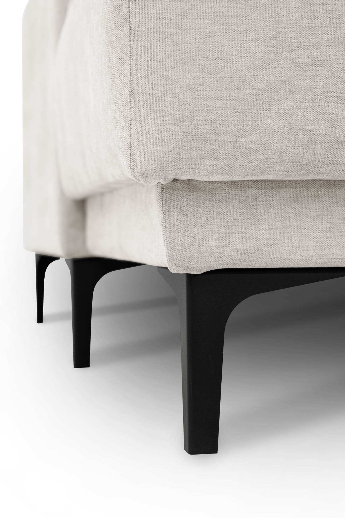 Places of Style Wohnlandschaft »XXL Sofa Oland, Struktur, Flachgewebe, Luxus-Microfaser, Boucle«, U-Form, 345 cm, Wellenunterfederung, Skandi-Design, Metallfüße
