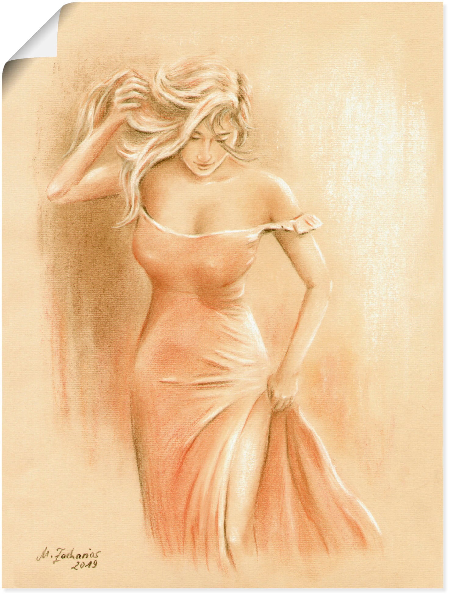Artland Wandbild »Kurviges Model«, Erotische verschied. Größen bestellen St.), Leinwandbild, (1 Poster in als Bilder, bequem