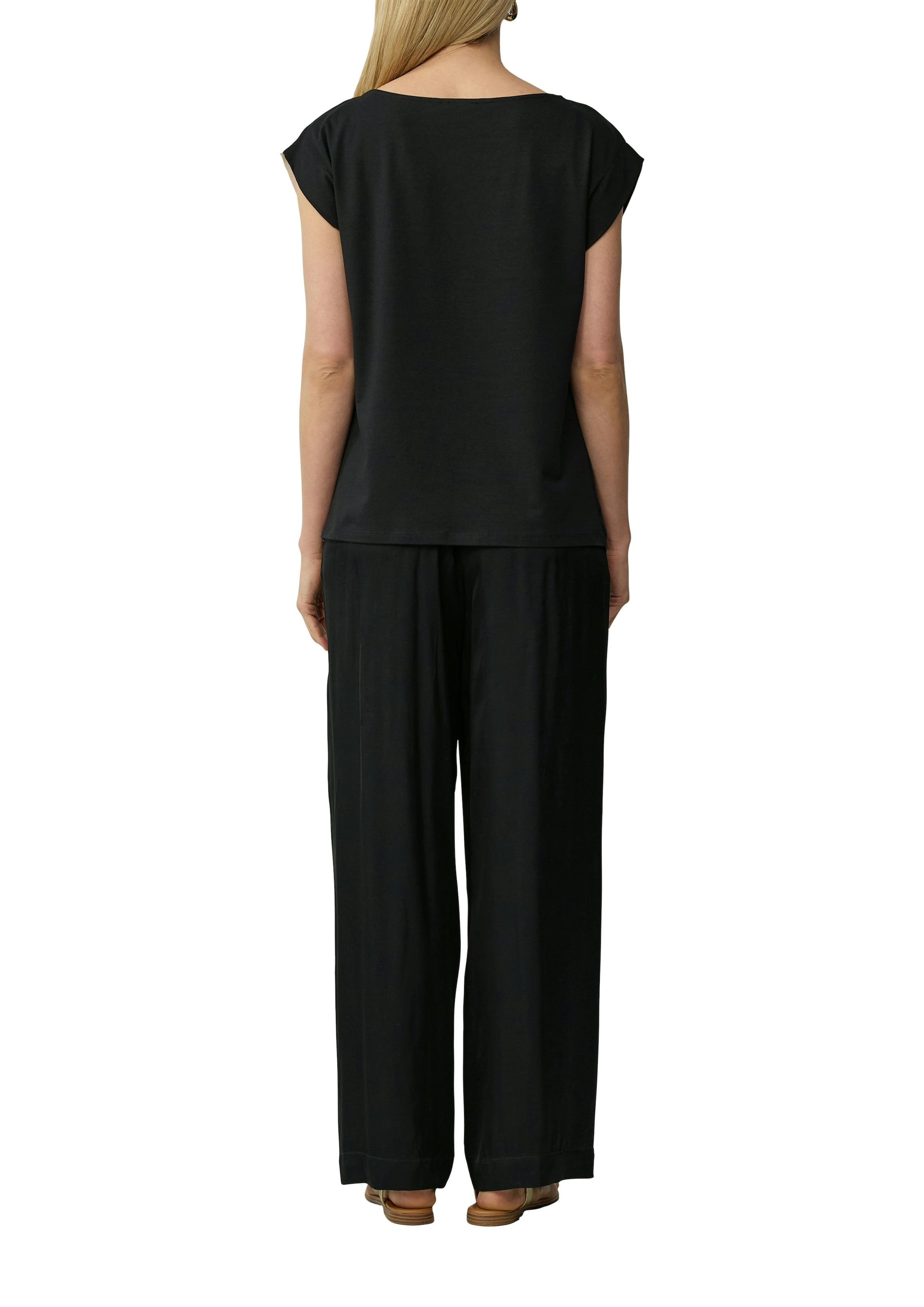 s.Oliver BLACK LABEL T-Shirt mit floralem Print, im Colorblocking-Style