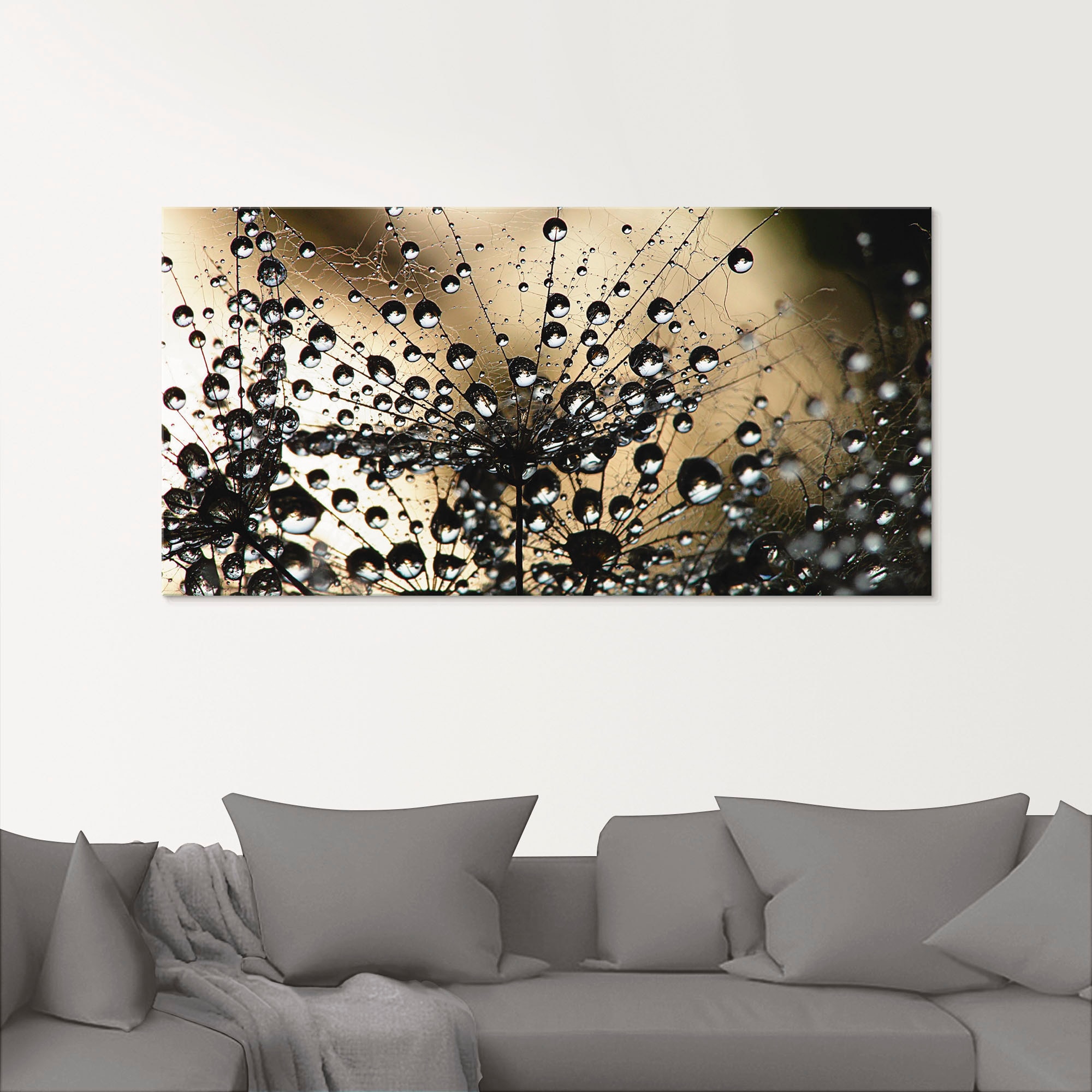 Artland Glasbild »Nasser Löwenzahn« Blumen 1 Stk. tlg. in verschiedenen Größen