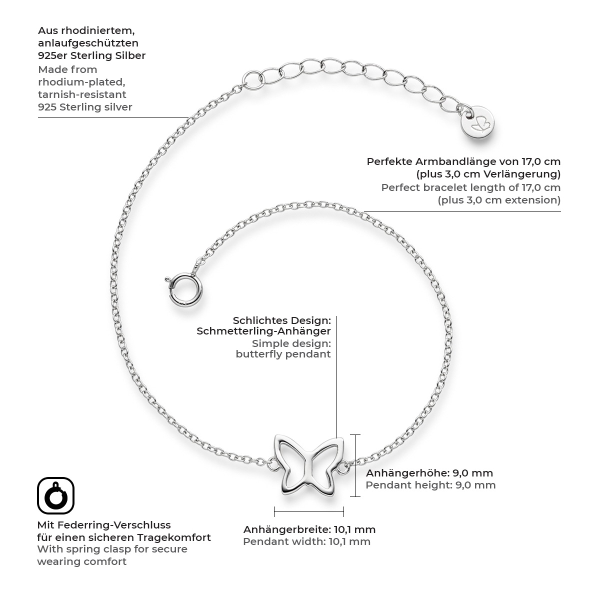 Glanzstücke München Gliederarmband »X973« aus Sterling Silber