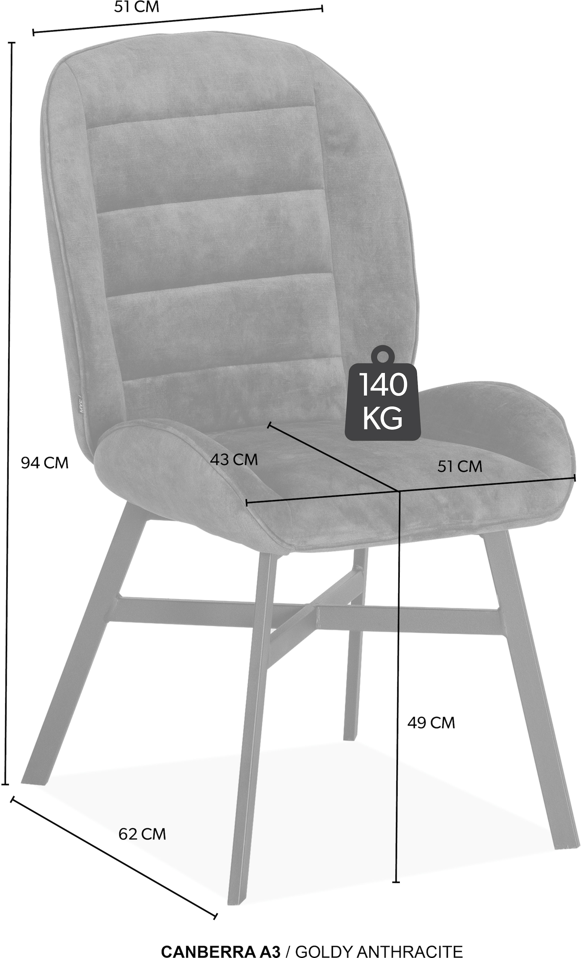 OMG Design Esszimmerstuhl »Canberra« (Set) 1 Stk.Esszimmerstuhl, pflegeleichter Samtvelour Bezug