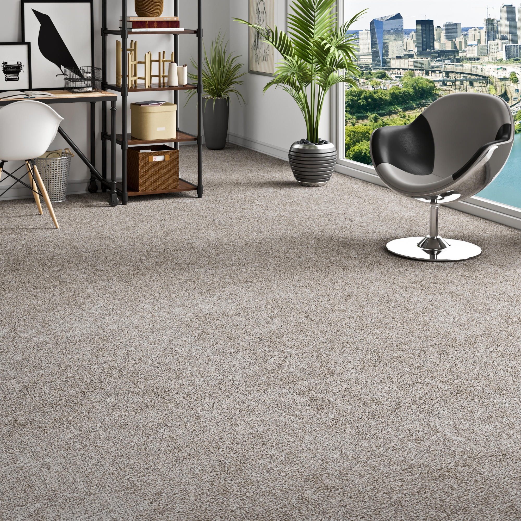 OTTO home Teppichboden "Rava, Velours, Gesamthöhe 16 mm" rechteckig Uni Farben, Breite 400 cm, weich, strapazierfähig, Wohnzimmer