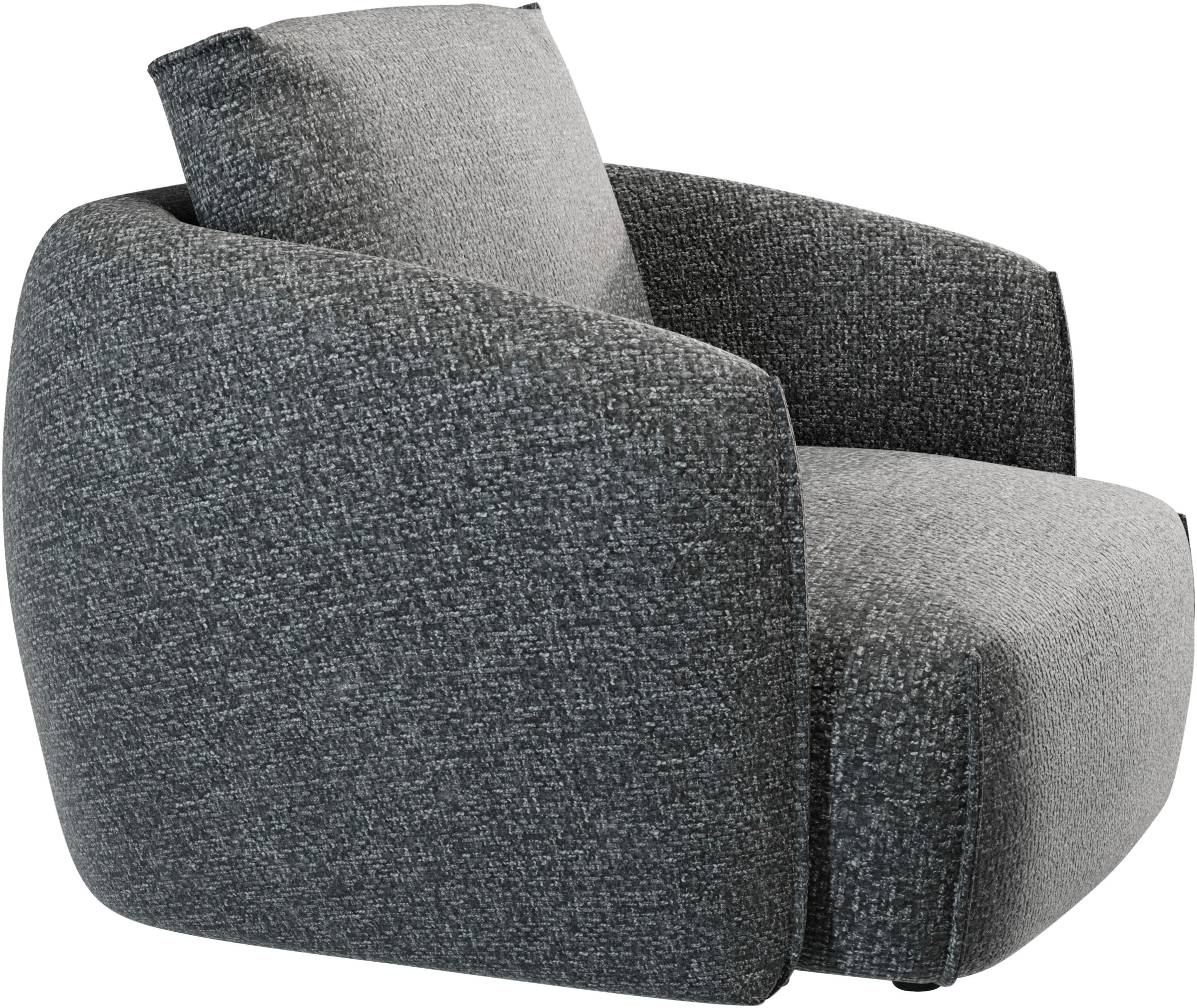 TRENDMANUFAKTUR Sessel »Shawn, Loungesessel, Designsessel, elegant geschwungen Armlehnen« organische Form, bequem, mit hochwertigem Bezug