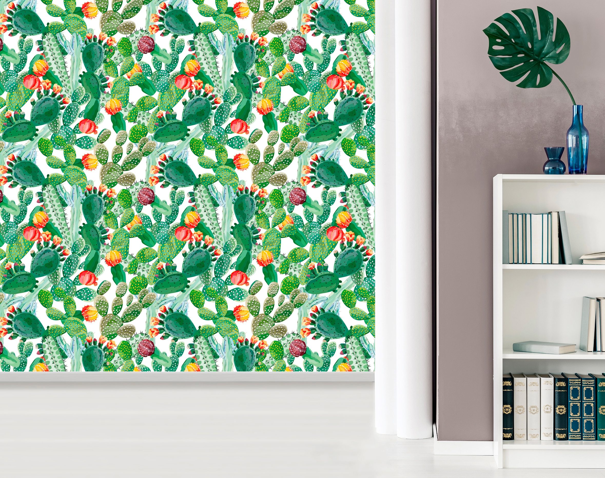 queence Vinyltapete »Maira«, bedruckt-Motiv-botanisch-floral-gemustert-natürlich, 90x250cm, selbstklebend, kinderleichte Anbringung, Sticker