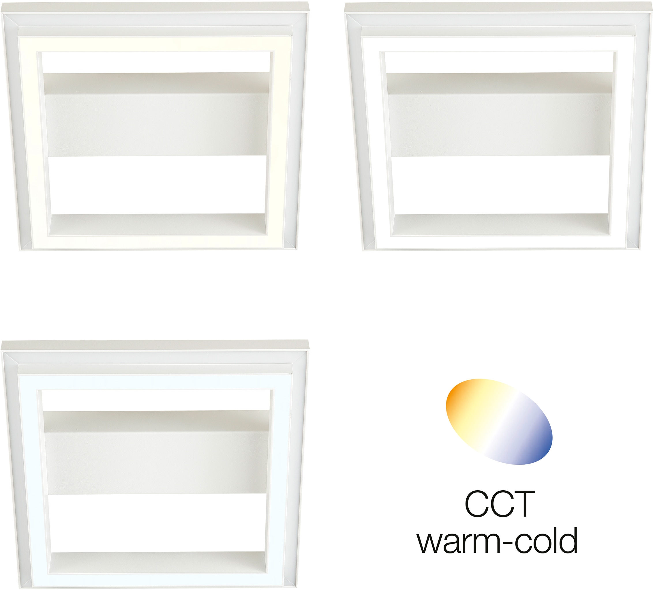 Brilliant LED Deckenleuchte »Pallas«, 1 flammig, Leuchtmittel LED-Modul | LED fest integriert, 30 x 30 cm, dimmbar, CCT, RGB, 1800 Lumen, Metall/Kunststoff, weiß