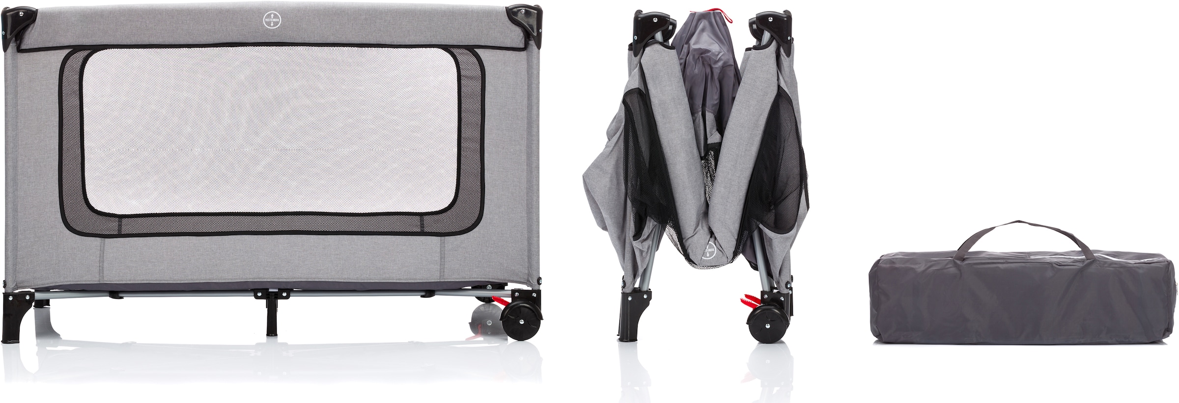 Inklusive Transporttasche Fillikid Baby-Reisebett grau bei »Standard melange«,