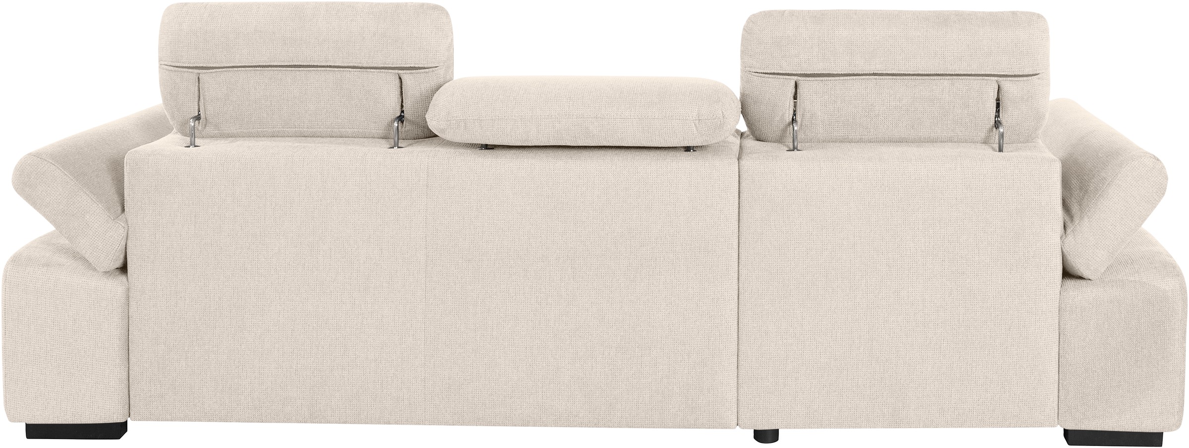 COTTA Ecksofa »Lola L-Form mit Kopfteilfunktion & Hocker«, (Set, mit Hocker), wahlweise mit Bettfunktion, Bettkasten & Armteilverstellung