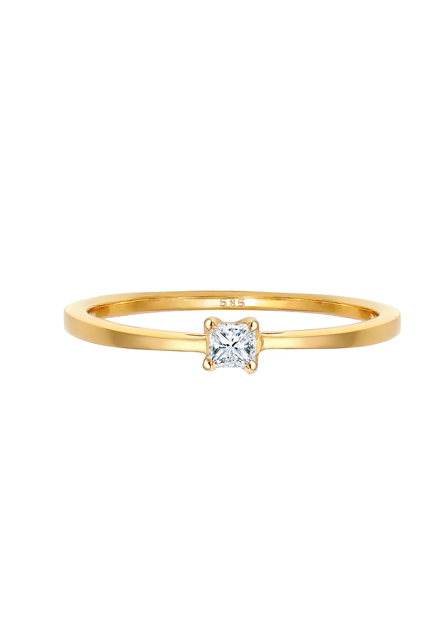 Elli DIAMONDS Verlobungsring »Ring Verlobungsring Diamant Princess Cut (0.1 ct) 585 Gelbgold«